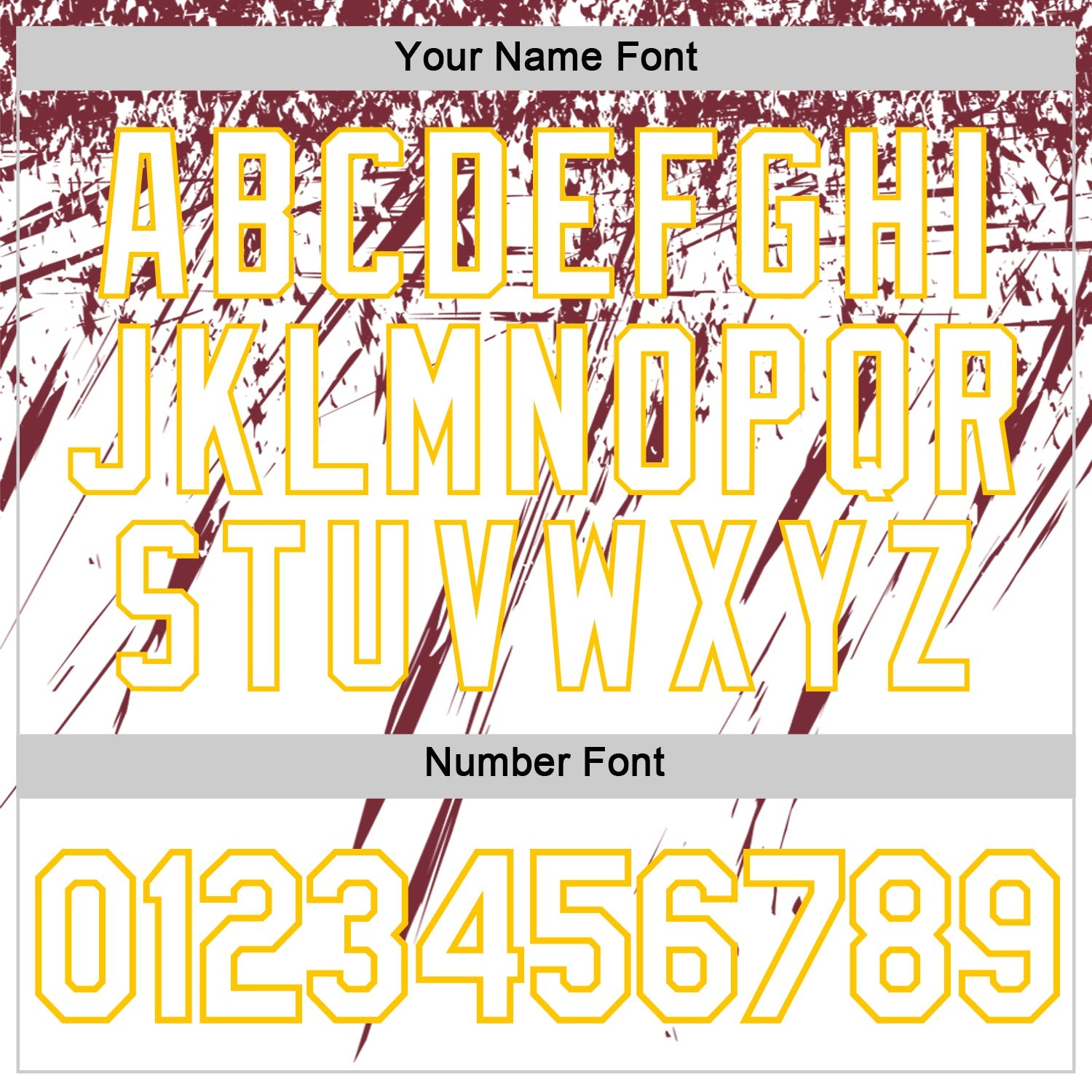 Custom White Burgundy-Yellow Distressed Scratch Brush Stroke Performance T-Shirt view 4