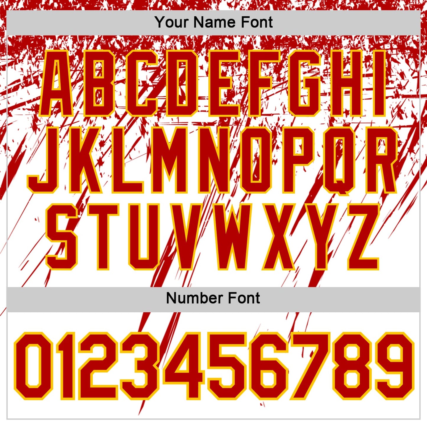 Custom White Red-Yellow Distressed Scratch Brush Stroke Performance T-Shirt view 4