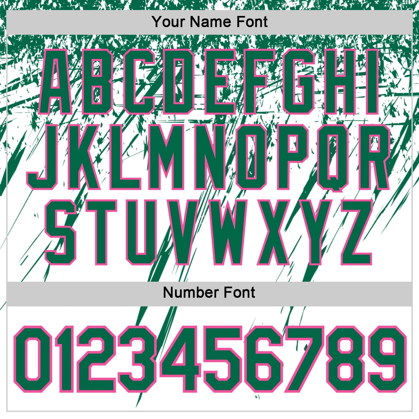 Custom White Kelly Green-Pink Distressed Scratch Brush Stroke Performance T-Shirt view 4