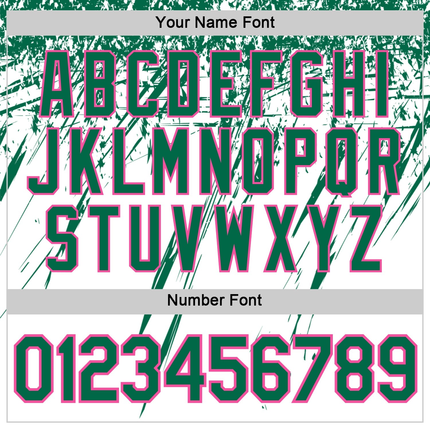 Custom White Kelly Green-Pink Distressed Scratch Brush Stroke Performance T-Shirt view 4