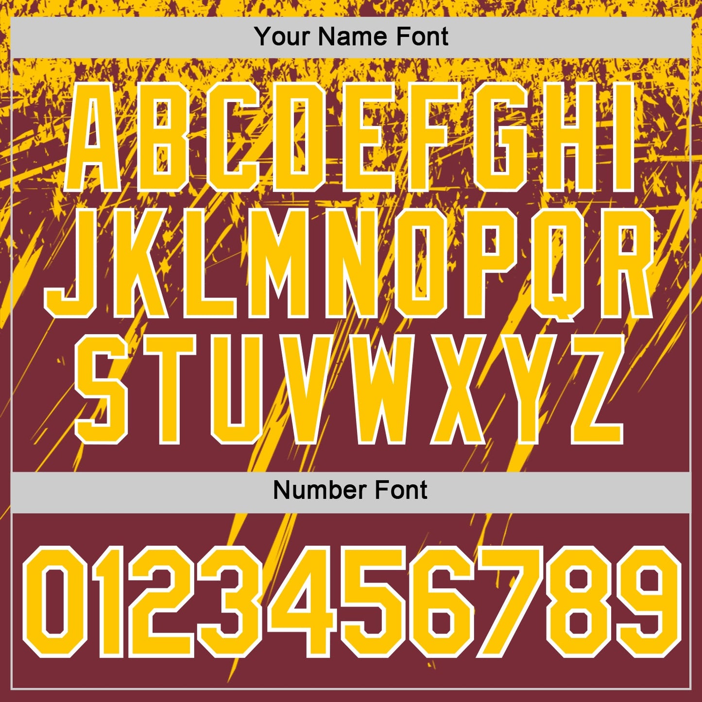 Custom Burgundy Yellow-White Distressed Scratch Brush Stroke Performance T-Shirt view 4