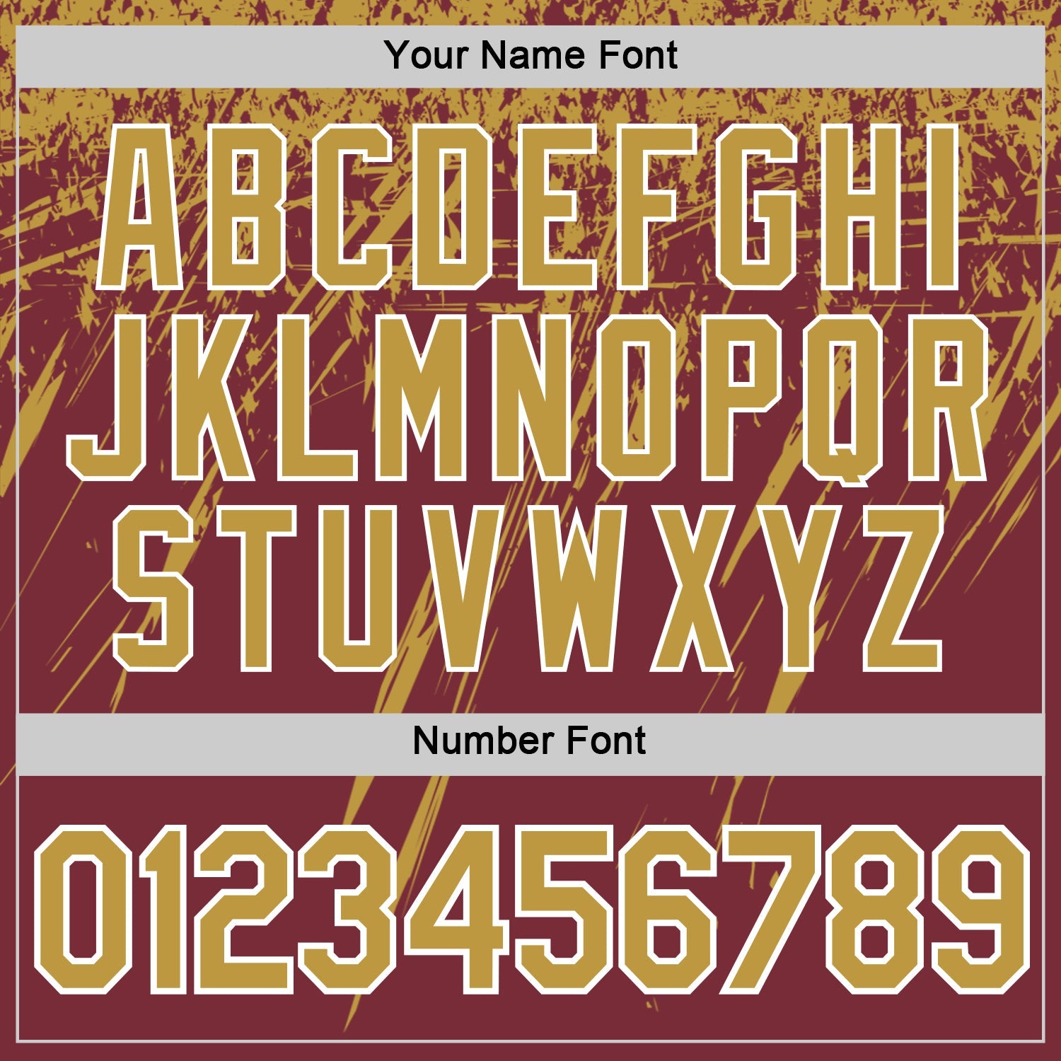 Custom Burgundy Old Gold-White Distressed Scratch Brush Stroke Performance T-Shirt view 4