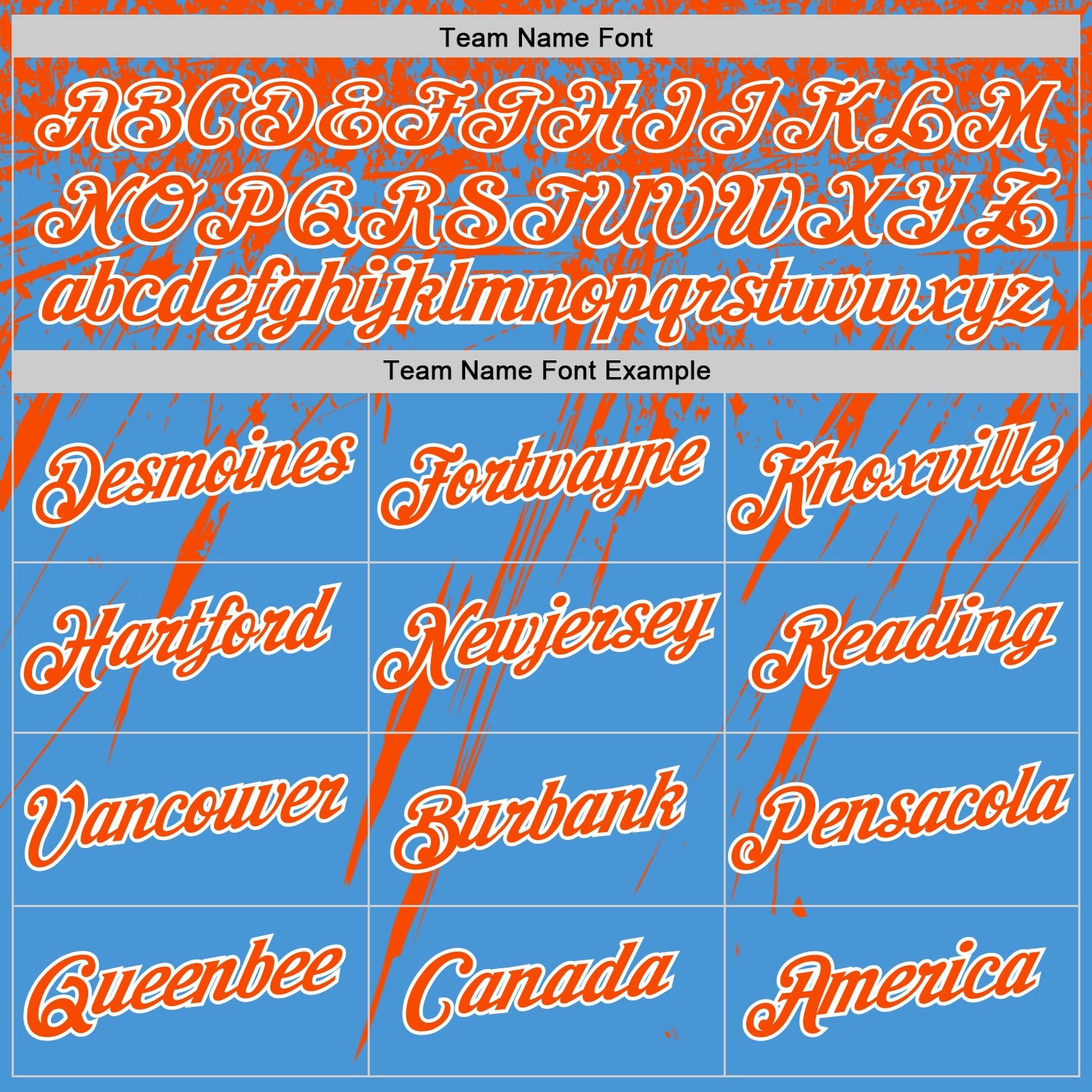 Custom Powder Blue Orange-White Distressed Scratch Brush Stroke Performance T-Shirt view 3