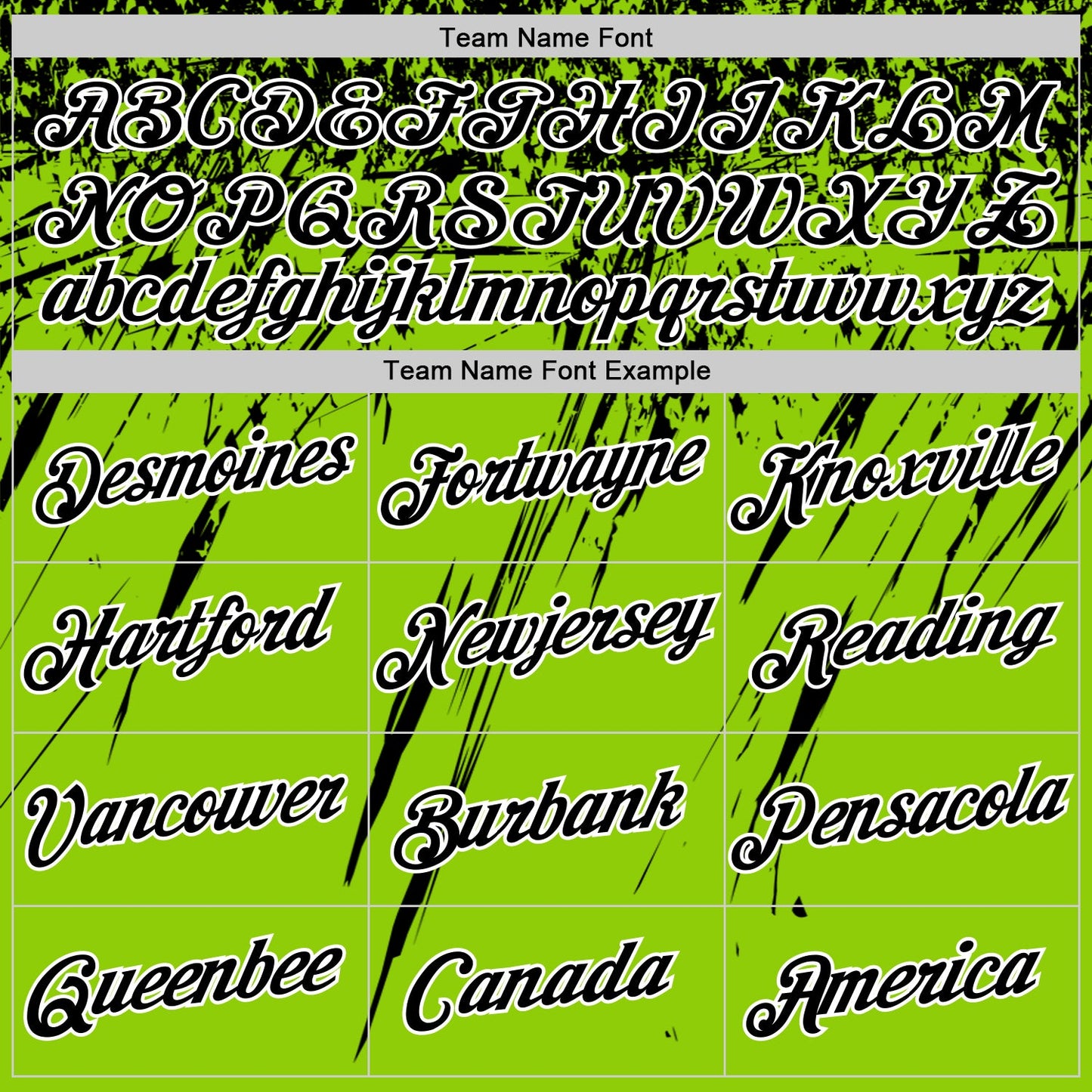 Custom Neon Green Black-White Distressed Scratch Brush Stroke Performance T-Shirt view 3