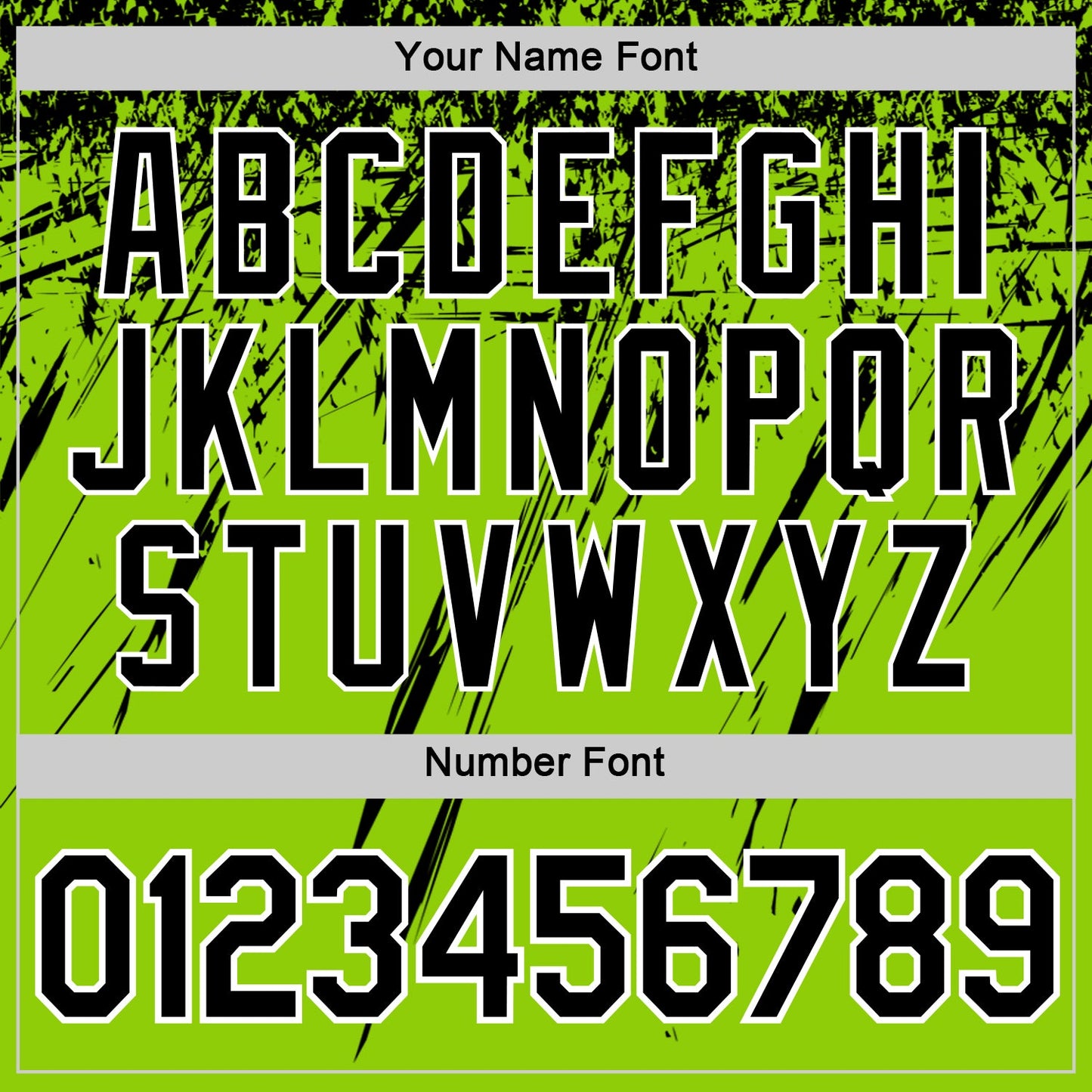 Custom Neon Green Black-White Distressed Scratch Brush Stroke Performance T-Shirt view 4