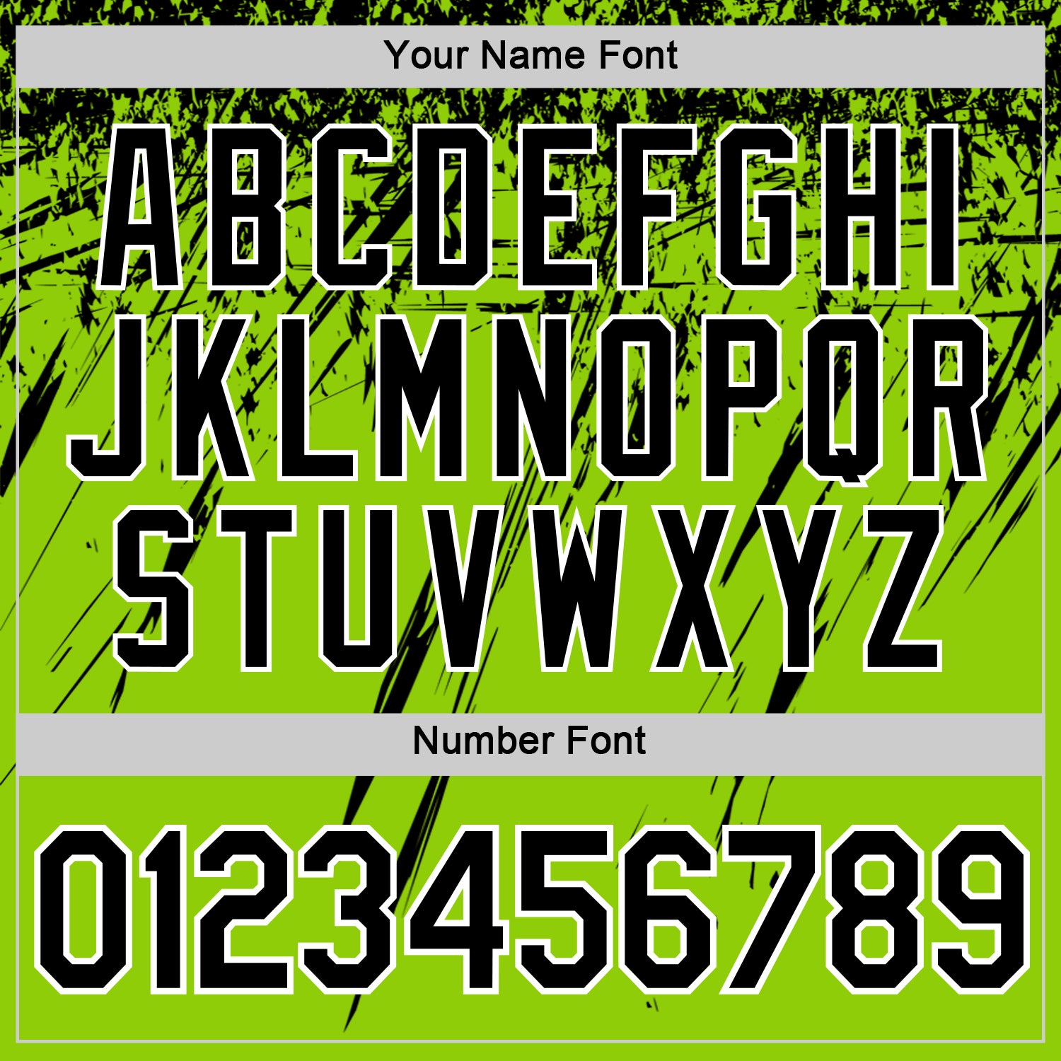 Custom Neon Green Black-White Distressed Scratch Brush Stroke Performance T-Shirt view 4