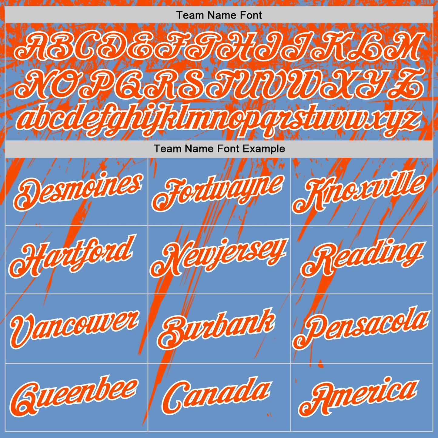 Custom Light Blue Orange-White Distressed Scratch Brush Stroke Performance T-Shirt view 3