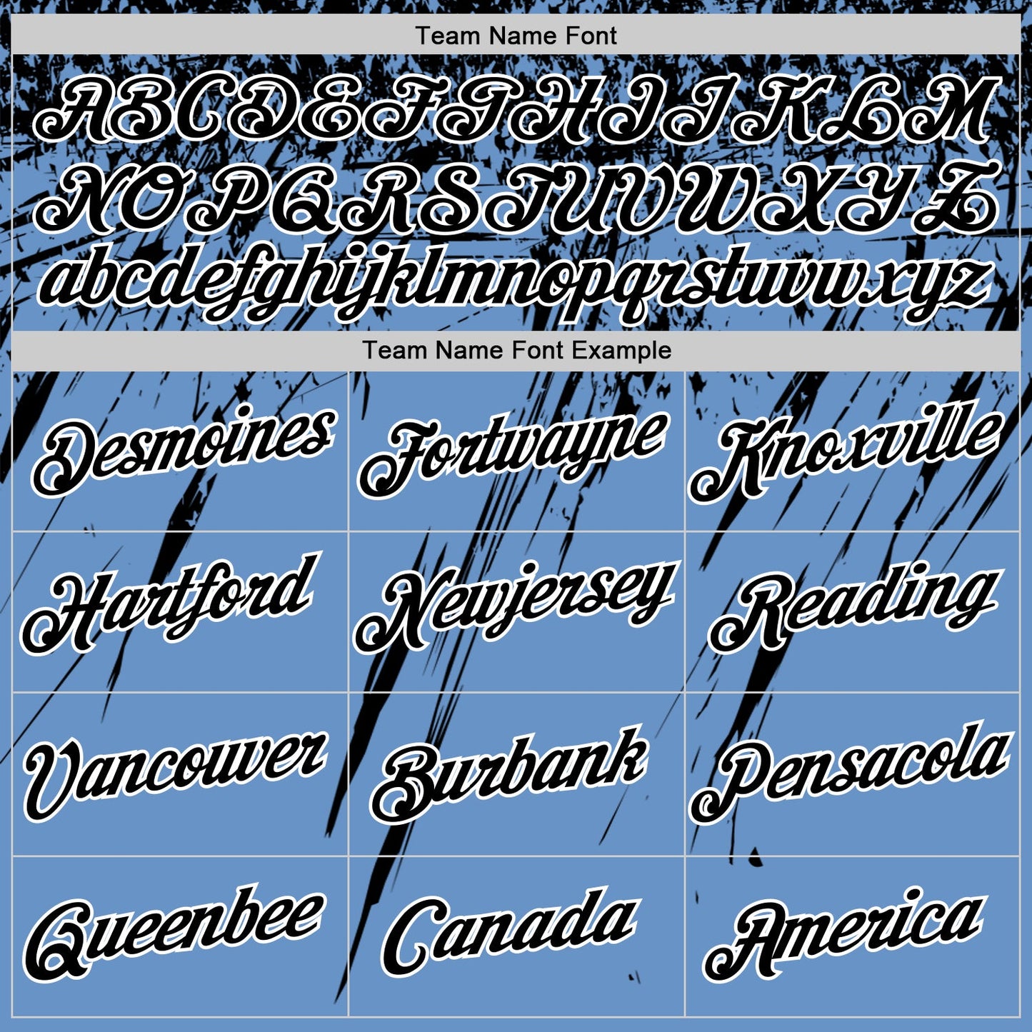 Custom Light Blue Black-White Distressed Scratch Brush Stroke Performance T-Shirt view 3