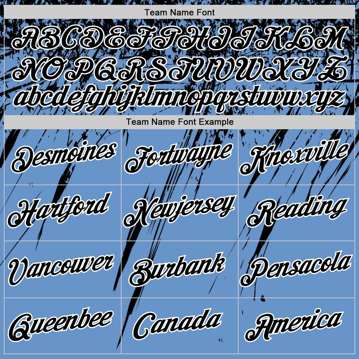 Custom Light Blue Black-White Distressed Scratch Brush Stroke Performance T-Shirt view 3