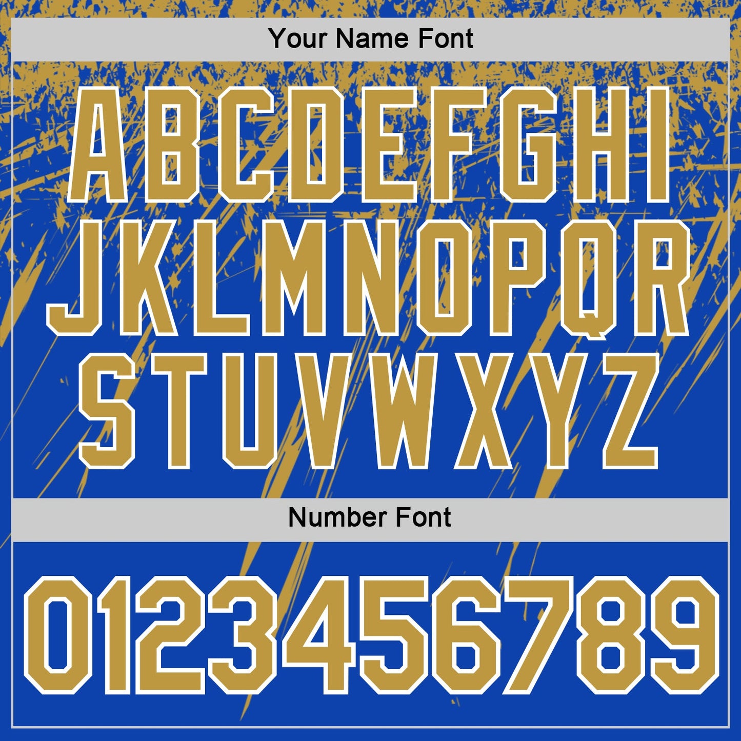 Custom Thunder Blue Old Gold-White Distressed Scratch Brush Stroke Performance T-Shirt view 4