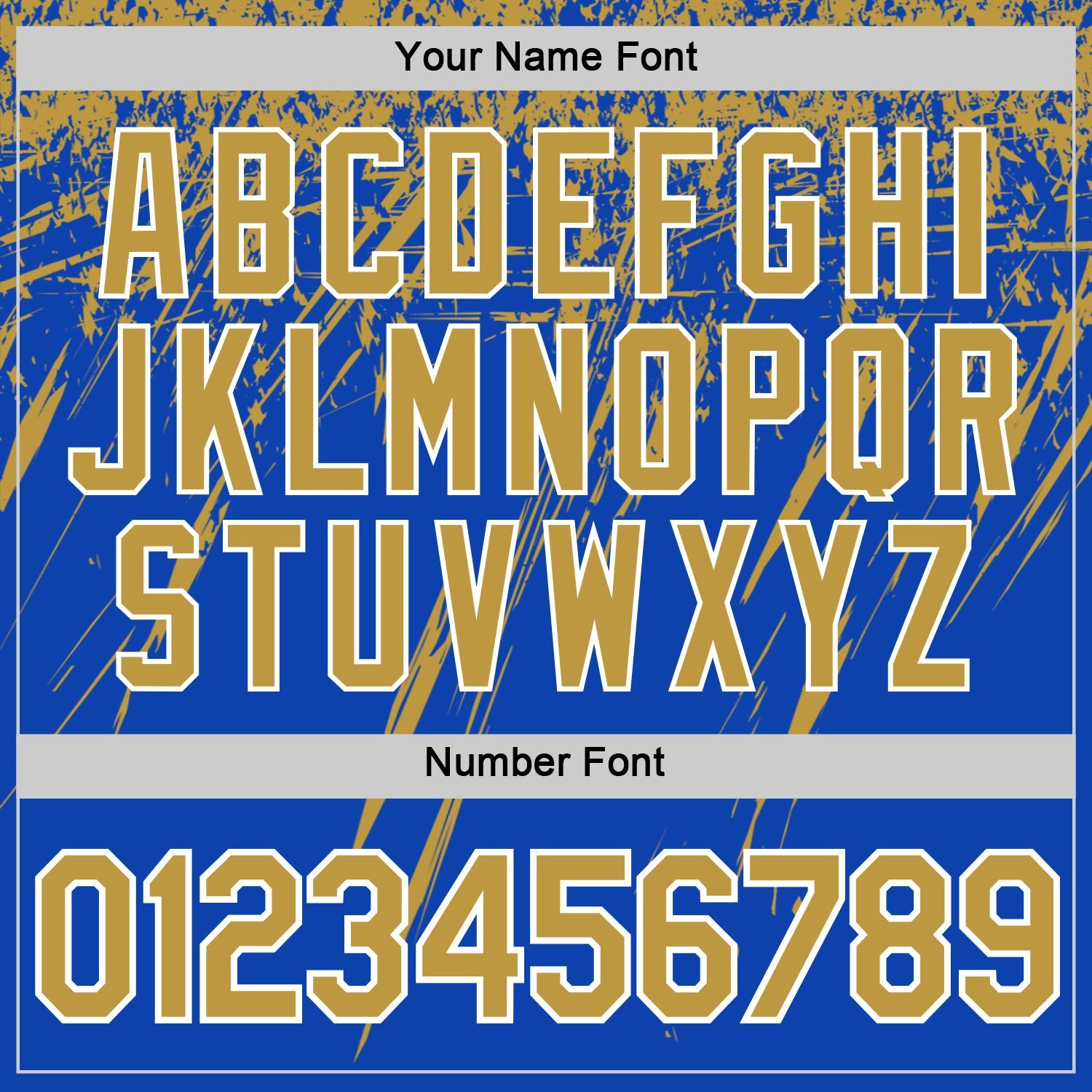 Custom Thunder Blue Old Gold-White Distressed Scratch Brush Stroke Performance T-Shirt view 4