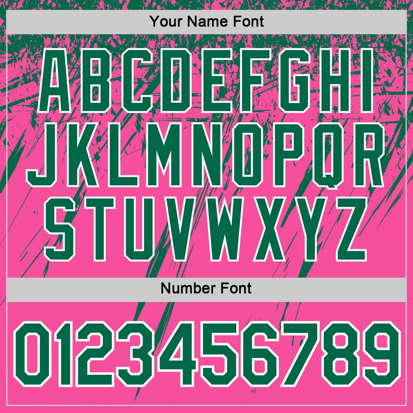 Custom Pink Kelly Green-White Distressed Scratch Brush Stroke Performance T-Shirt view 4