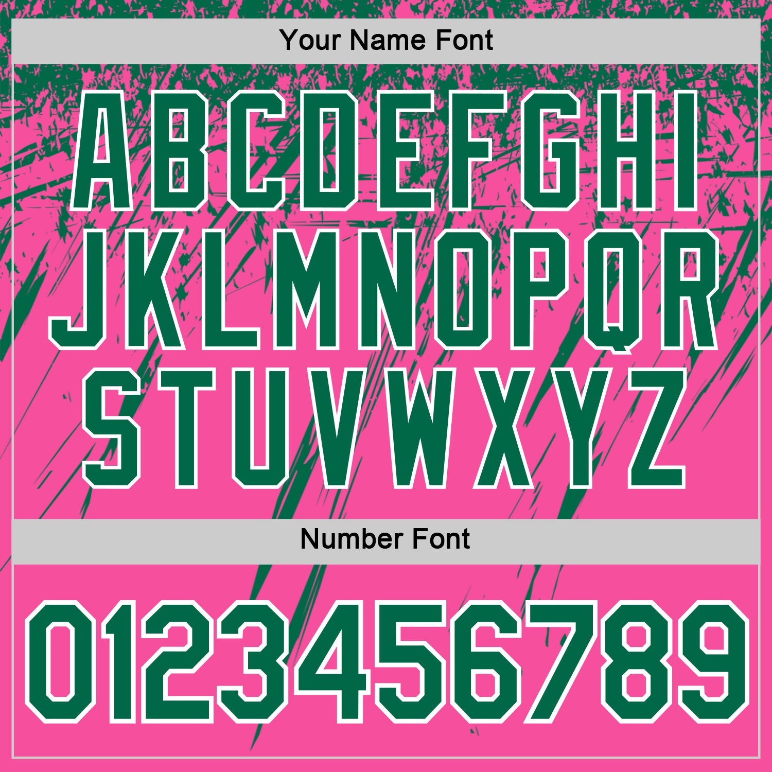 Custom Pink Kelly Green-White Distressed Scratch Brush Stroke Performance T-Shirt view 4