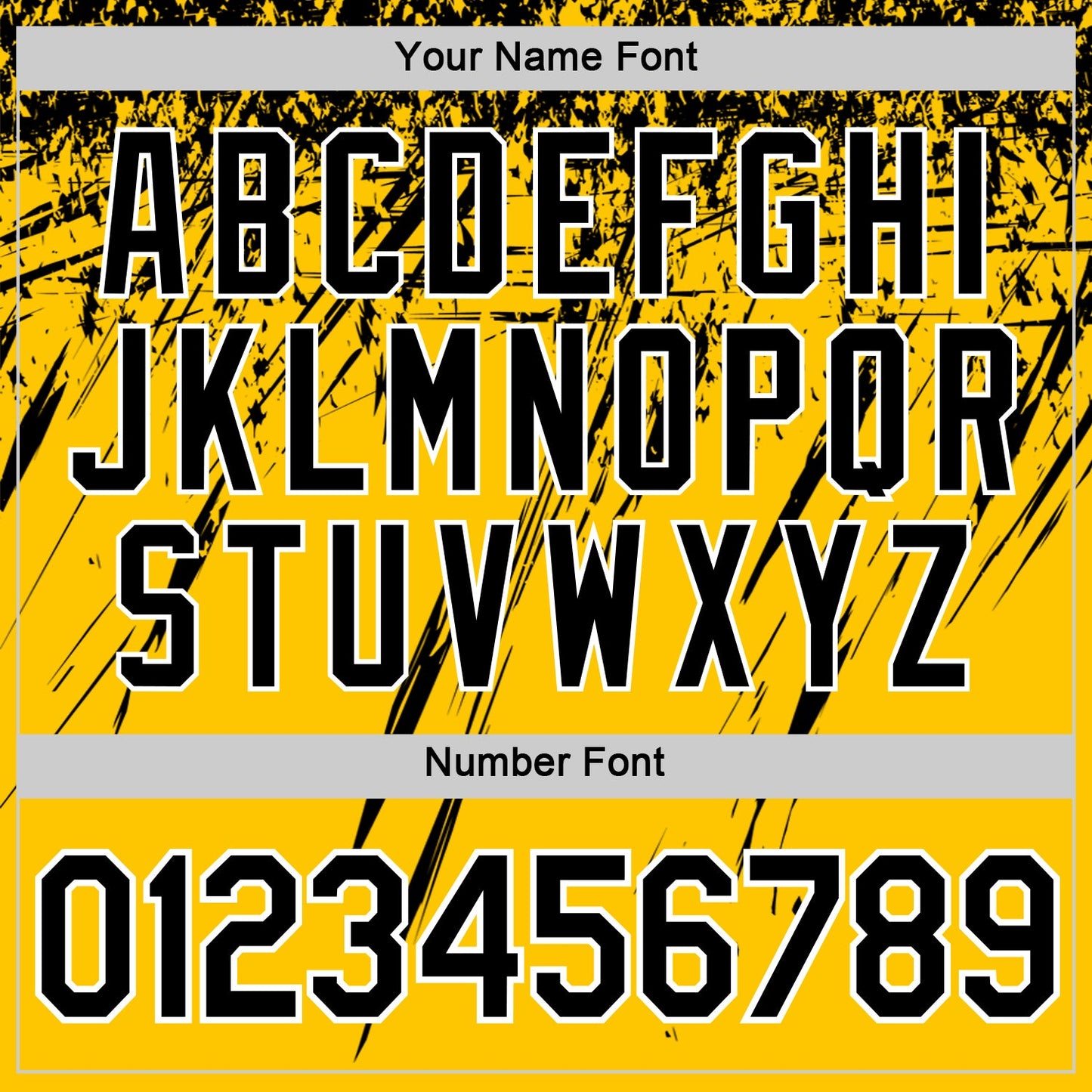 Custom Yellow Black-White Distressed Scratch Brush Stroke Performance T-Shirt view 4