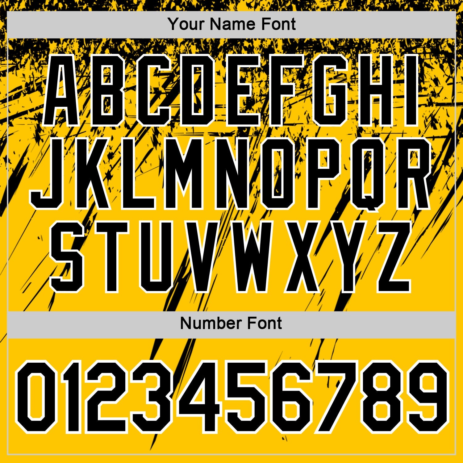 Custom Yellow Black-White Distressed Scratch Brush Stroke Performance T-Shirt view 4