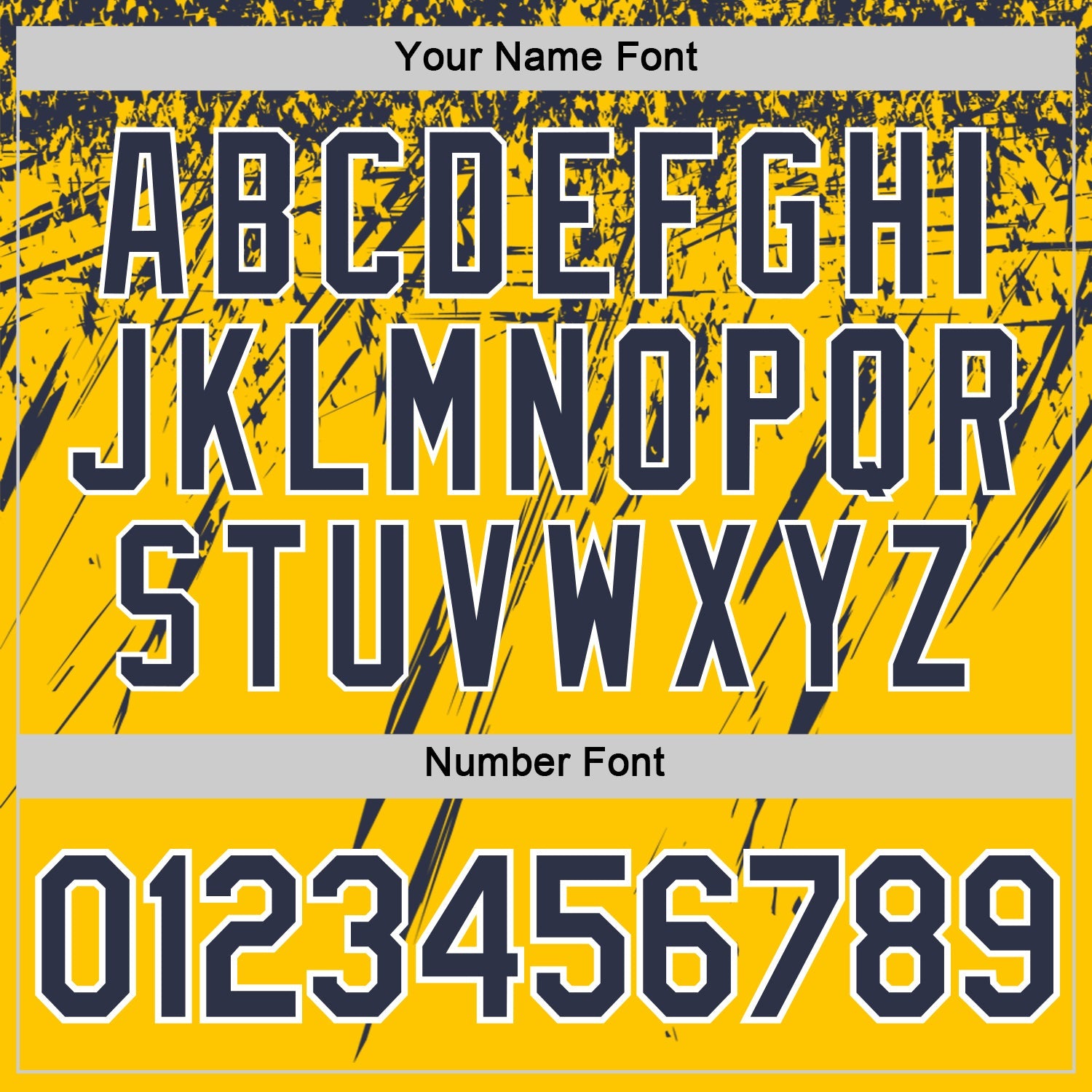 Custom Yellow Navy-White Distressed Scratch Brush Stroke Performance T-Shirt view 4