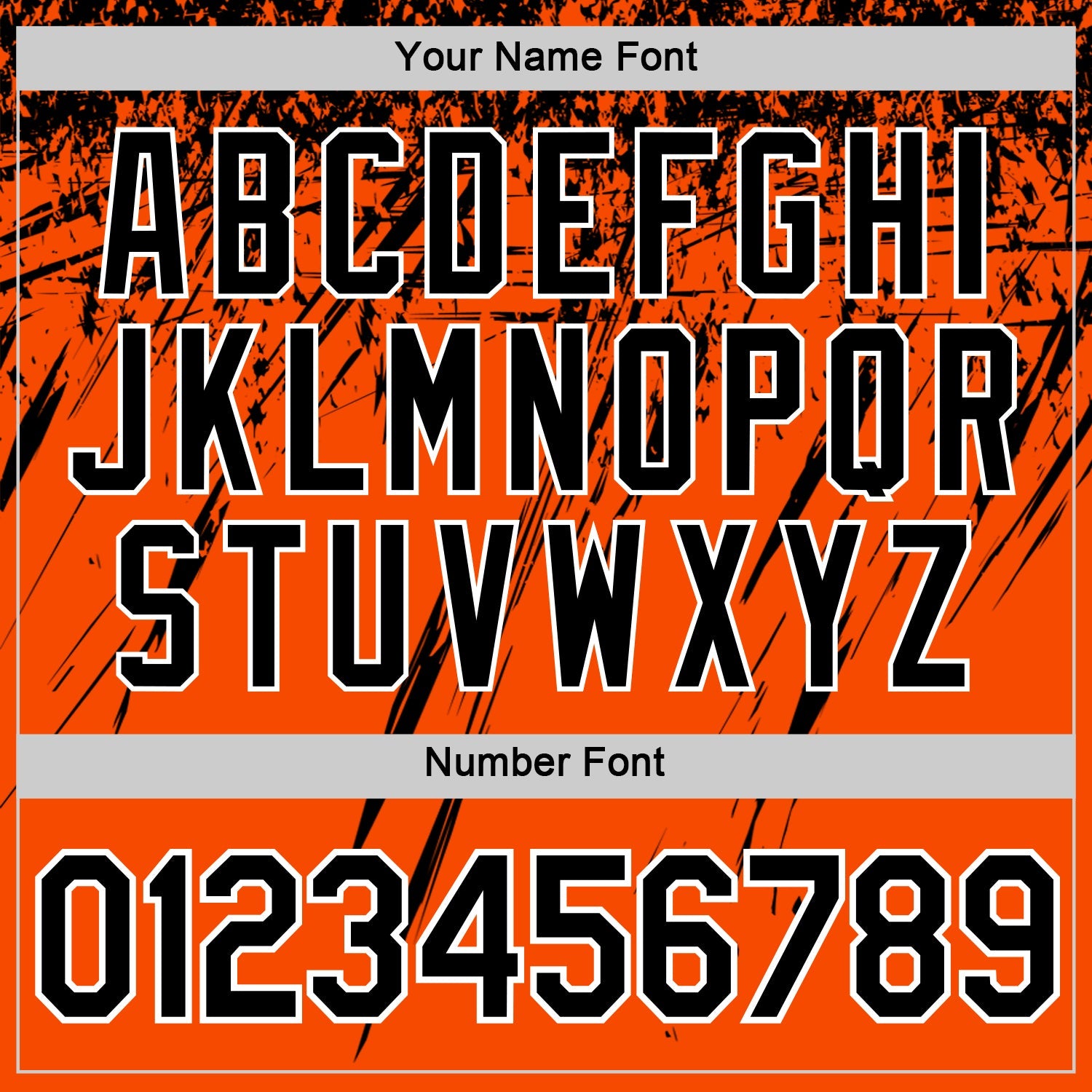 Custom Orange Black-White Distressed Scratch Brush Stroke Performance T-Shirt view 4