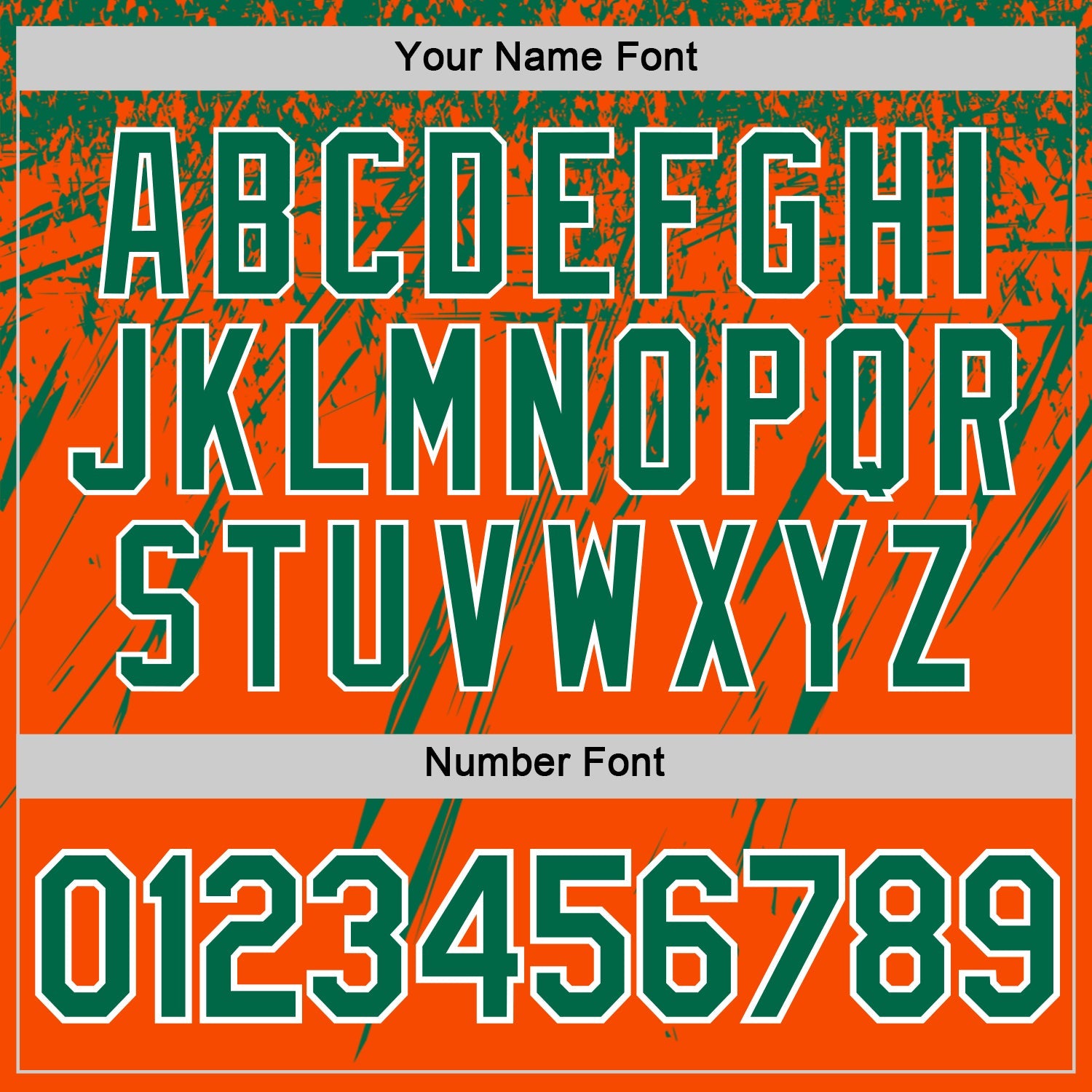 Custom Orange Kelly Green-White Distressed Scratch Brush Stroke Performance T-Shirt view 4