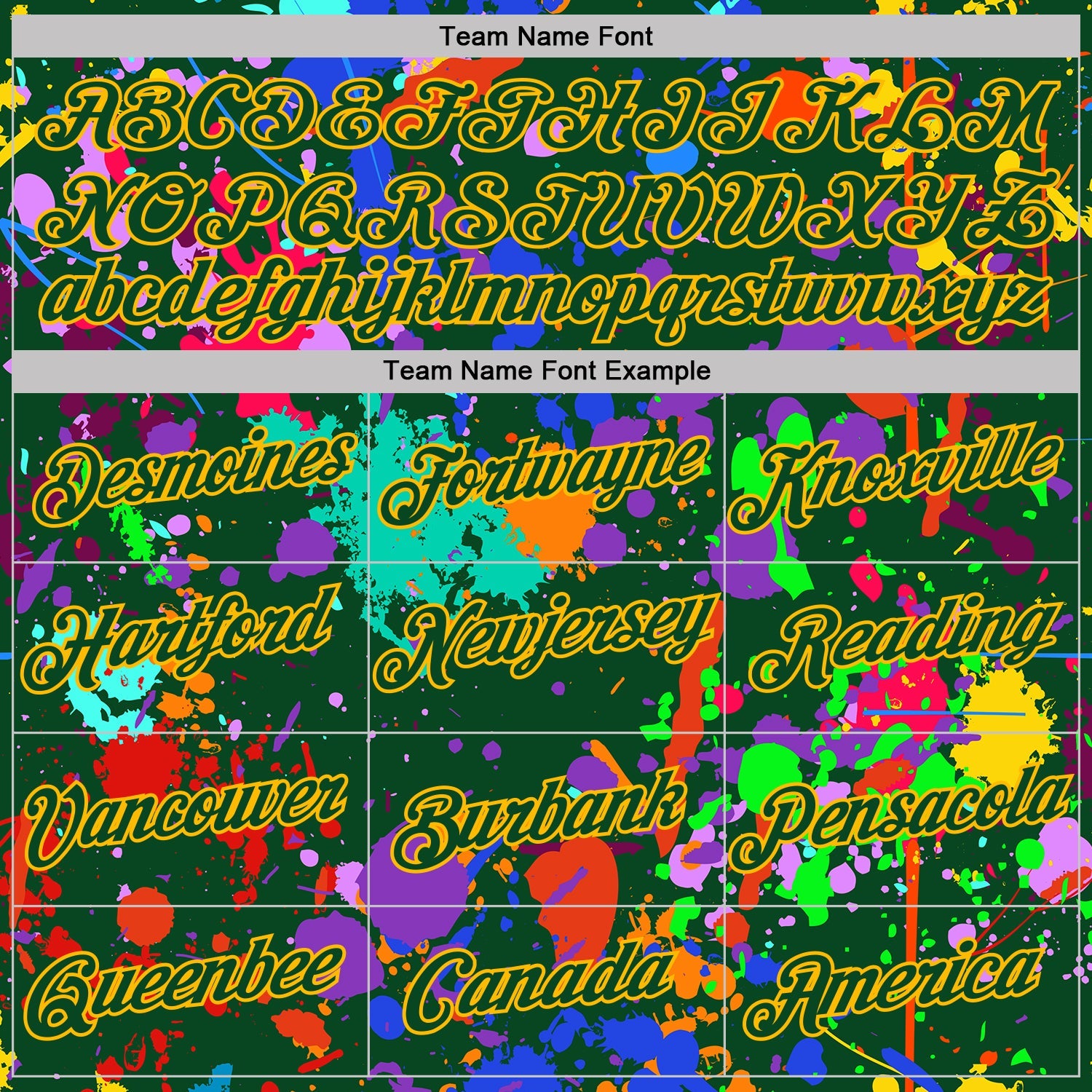 Custom Graffiti Pattern Green-Gold Vibrant Multicolor Paint Splatter Performance T-Shirt view 3