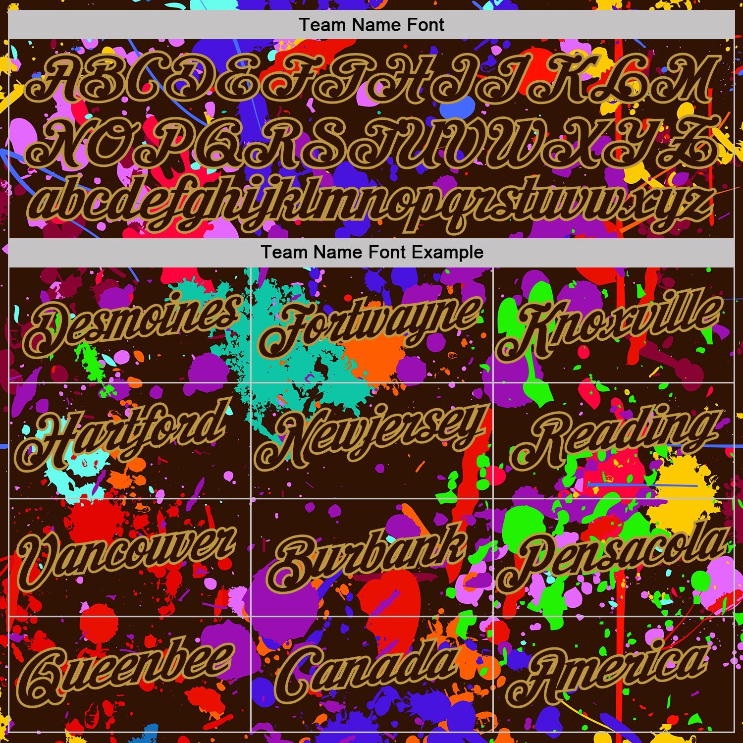 Custom Graffiti Pattern Brown-Old Gold Vibrant Multicolor Paint Splatter Performance T-Shirt view 3