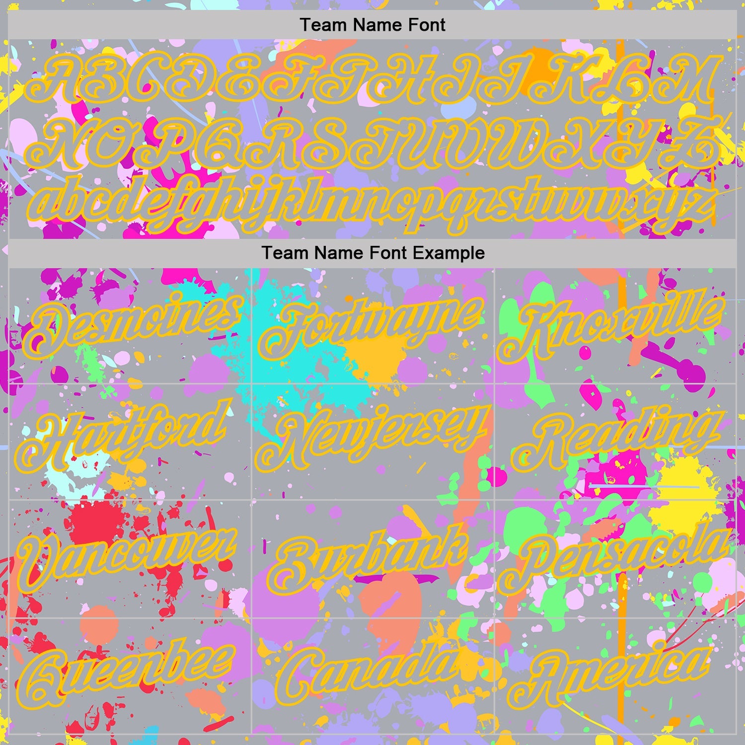 Custom Graffiti Pattern Gray-Yellow Vibrant Multicolor Paint Splatter Performance T-Shirt view 3