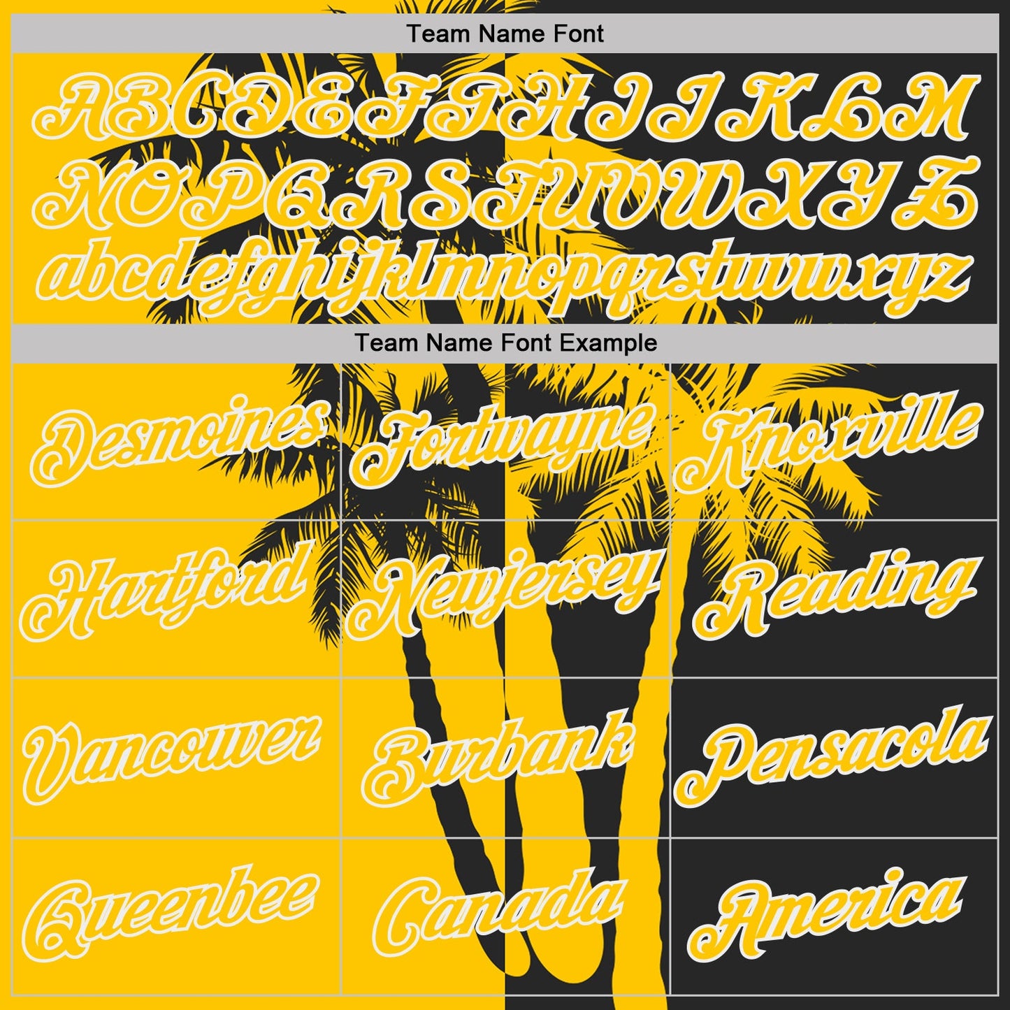 Custom Black Yellow-White Hawaii Tropical Coastal Palm Trees Performance T-Shirt view 3