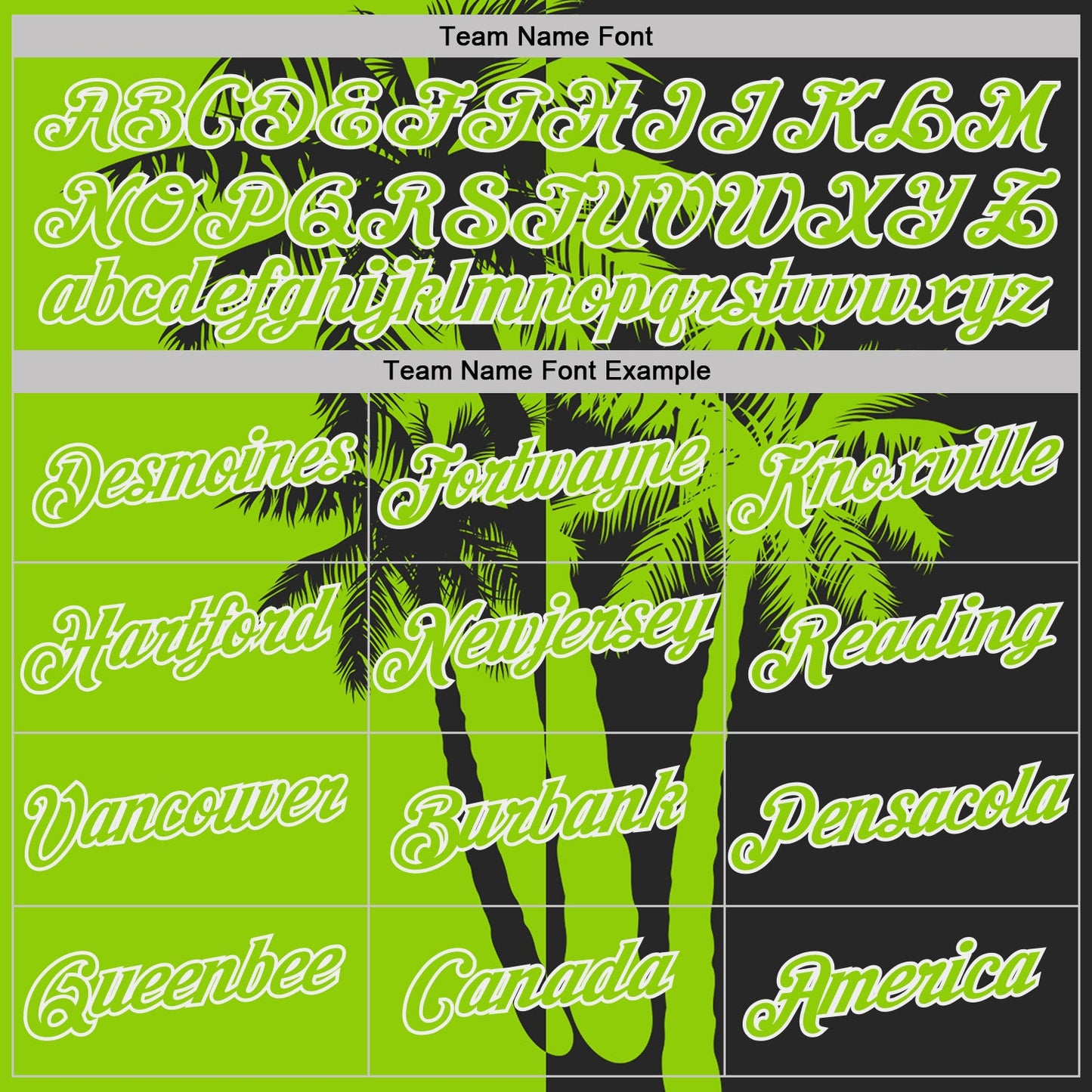 Custom Black Neon Green-White Hawaii Tropical Coastal Palm Trees Performance T-Shirt view 3