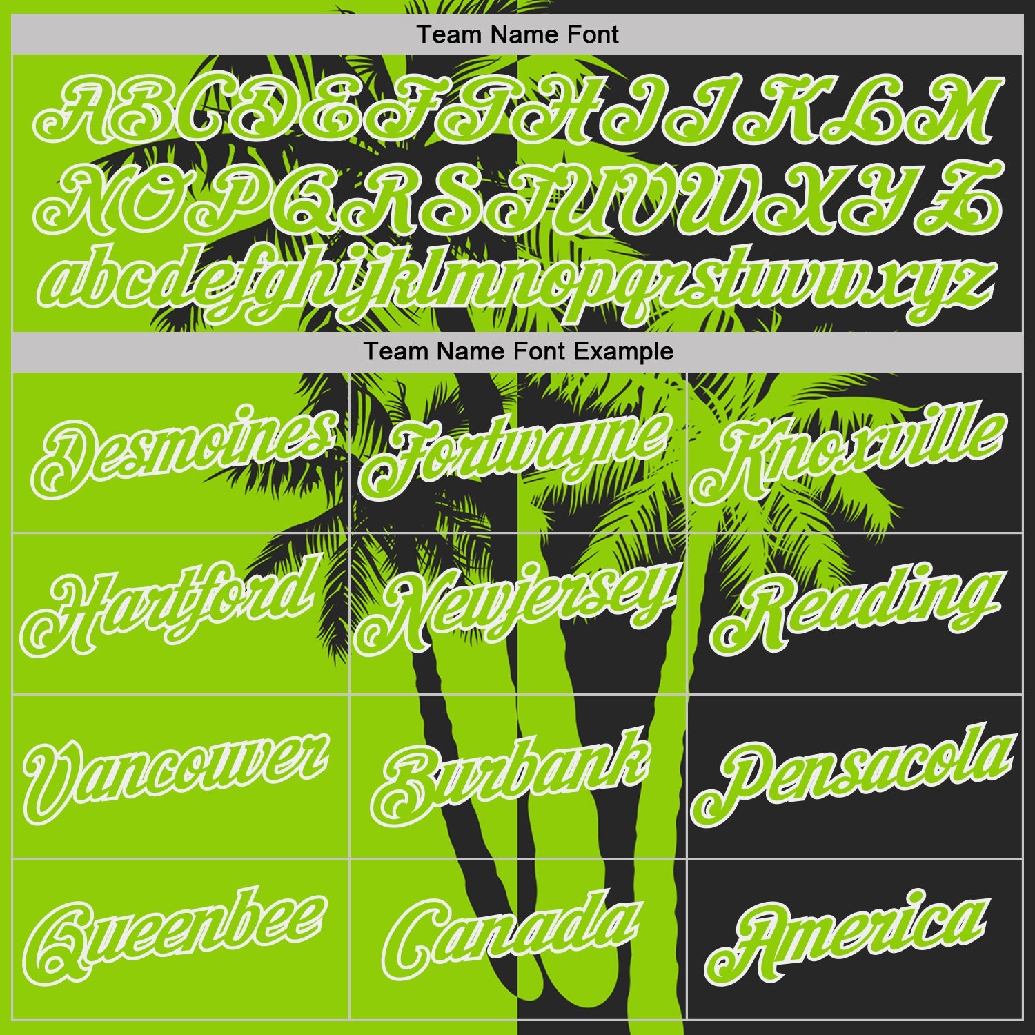 Custom Black Neon Green-White Hawaii Tropical Coastal Palm Trees Performance T-Shirt view 3