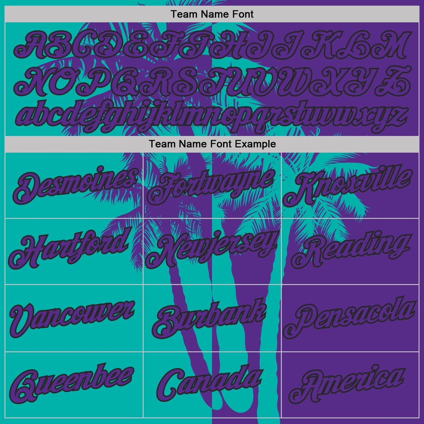 Custom Purple Aqua-Black Hawaii Tropical Coastal Palm Trees Performance T-Shirt view 3