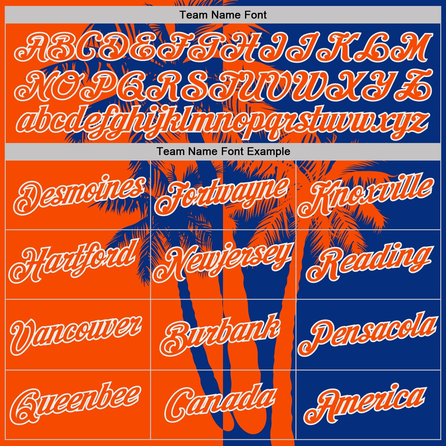 Custom Royal Orange-White Hawaii Tropical Coastal Palm Trees Performance T-Shirt view 3