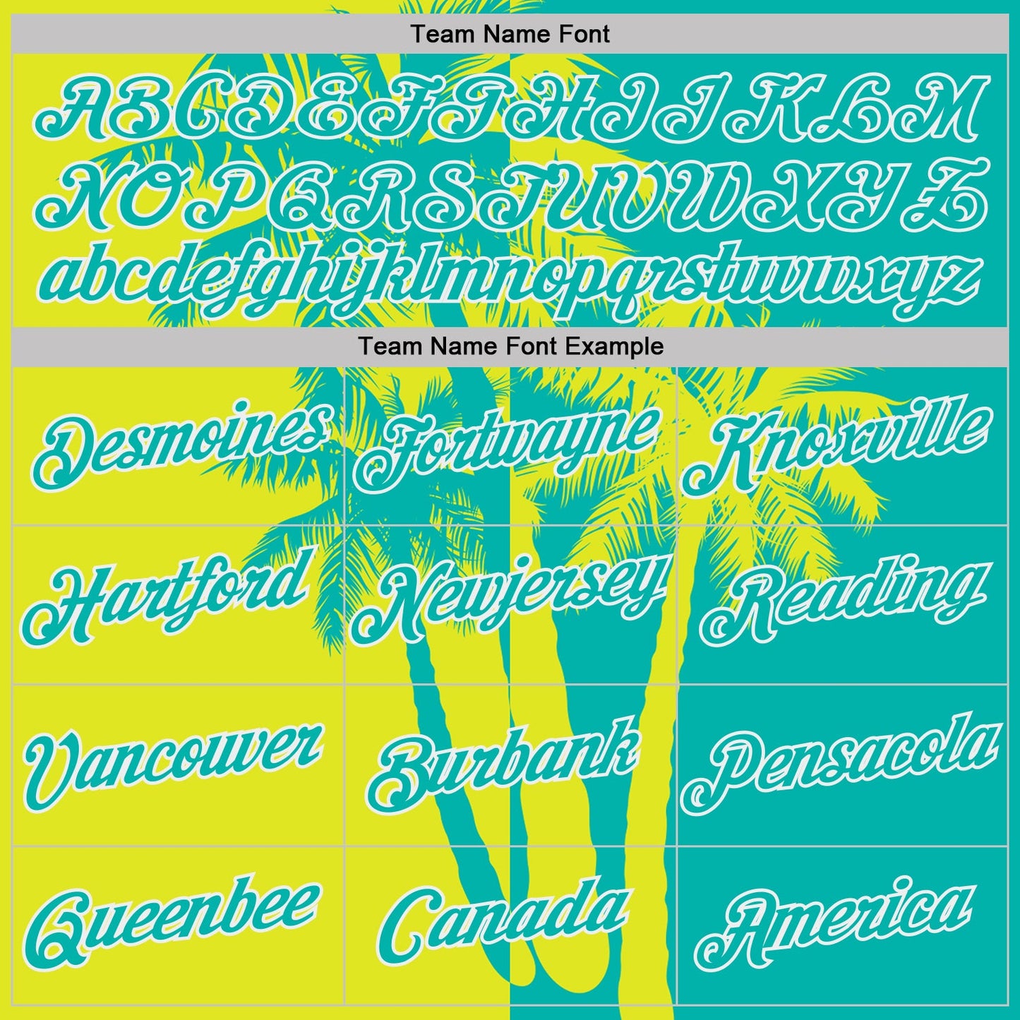 Custom Aqua Neon Yellow-White Hawaii Tropical Coastal Palm Trees Performance T-Shirt view 3