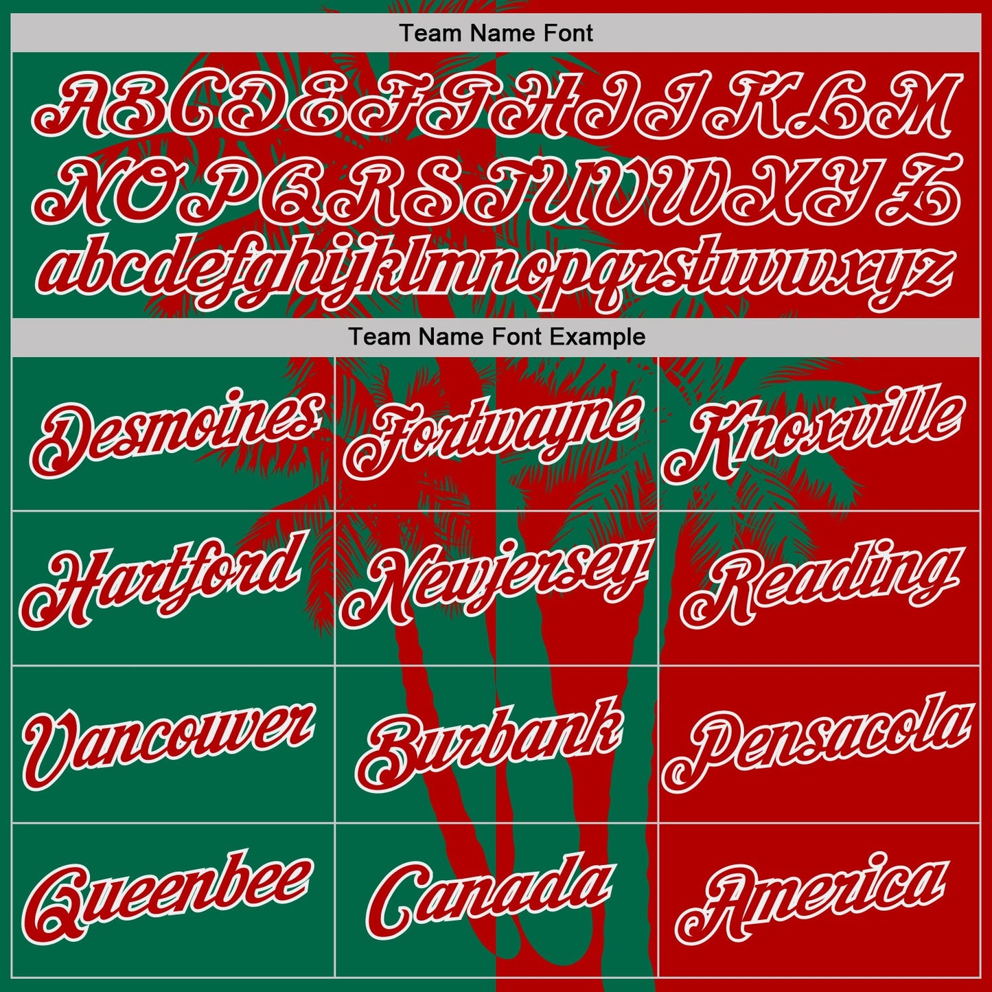 Custom Red Kelly Green-White Hawaii Tropical Coastal Palm Trees Performance T-Shirt view 3