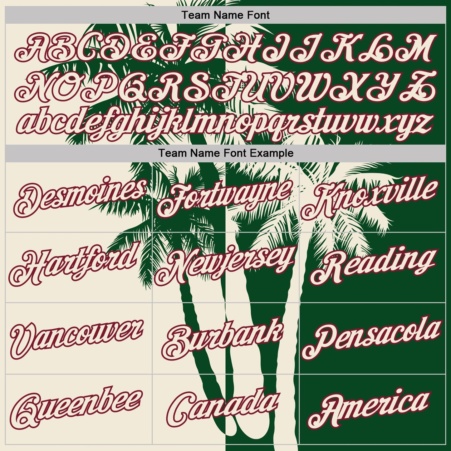 Custom Green Cream-Crimson Hawaii Tropical Coastal Palm Trees Performance T-Shirt view 3