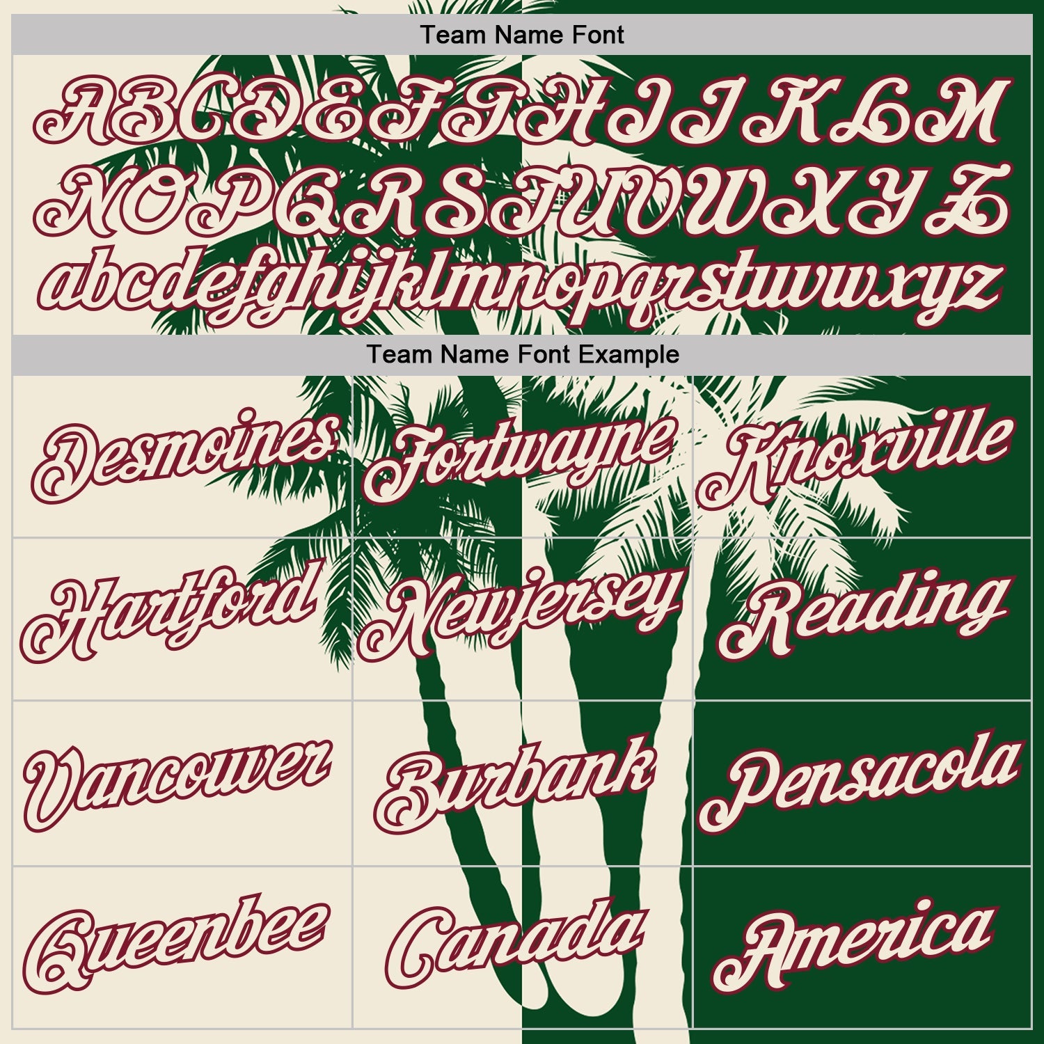 Custom Green Cream-Crimson Hawaii Tropical Coastal Palm Trees Performance T-Shirt view 3