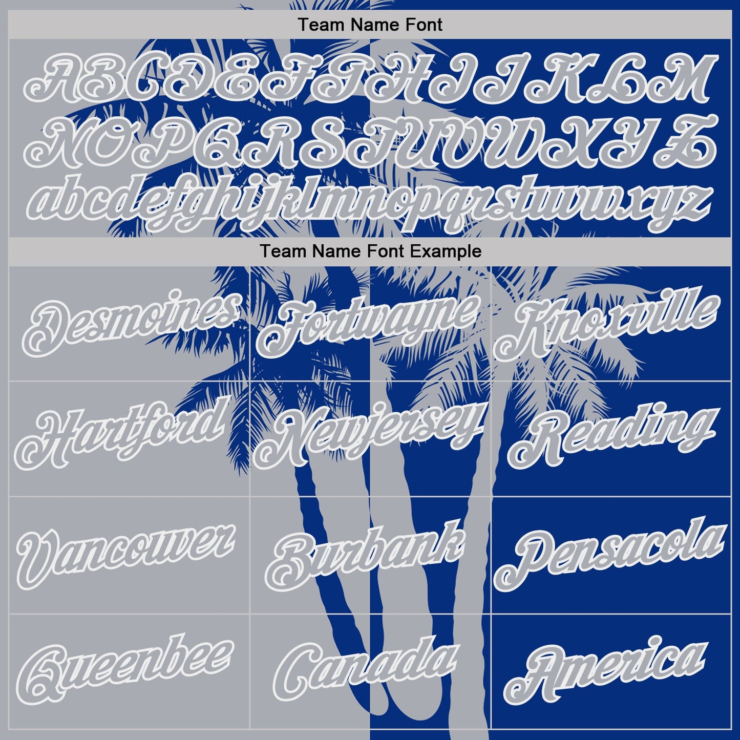 Custom Royal Gray-White Hawaii Tropical Coastal Palm Trees Performance T-Shirt view 3