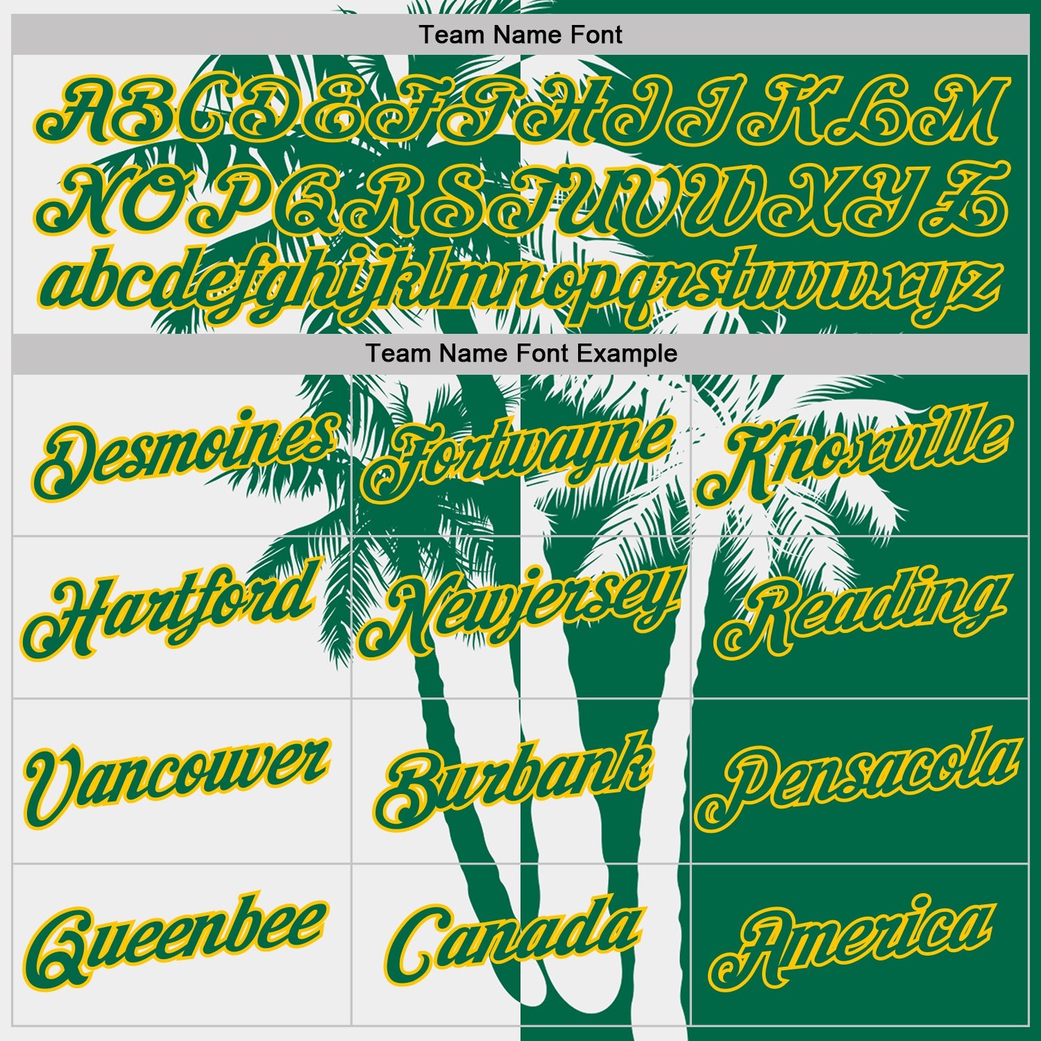 Custom Kelly Green White-Yellow Hawaii Tropical Coastal Palm Trees Performance T-Shirt view 3