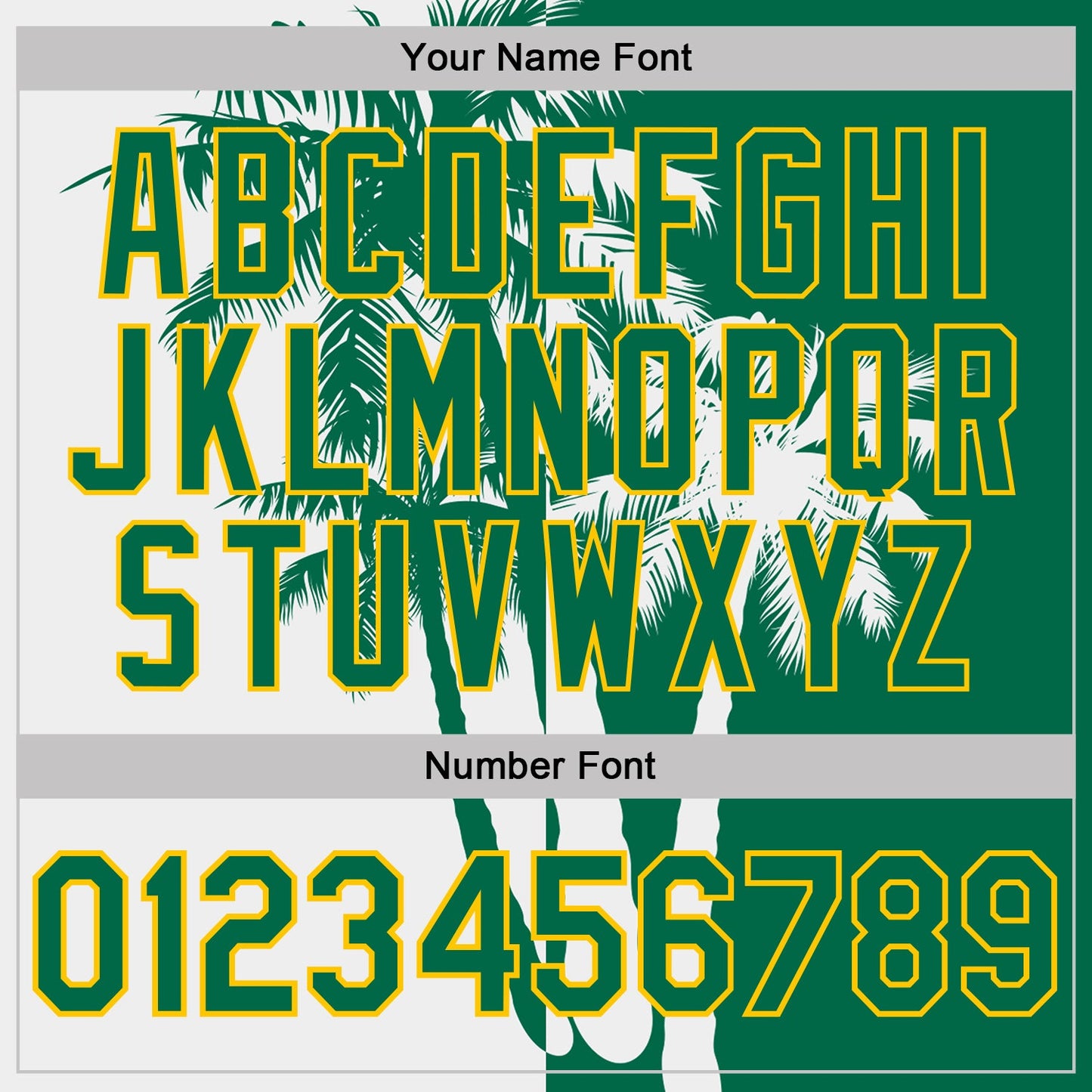Custom Kelly Green White-Yellow Hawaii Tropical Coastal Palm Trees Performance T-Shirt view 4