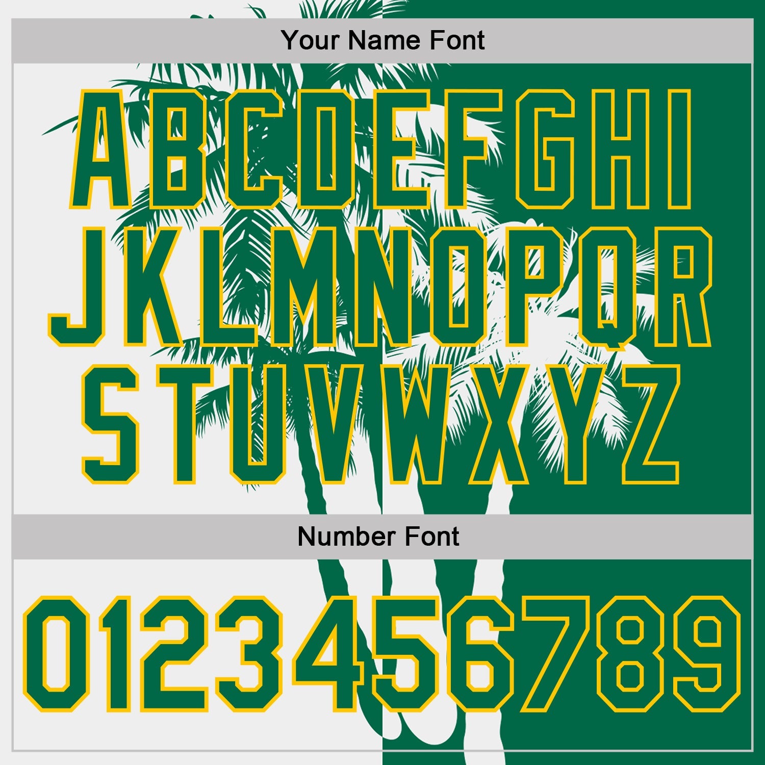 Custom Kelly Green White-Yellow Hawaii Tropical Coastal Palm Trees Performance T-Shirt view 4