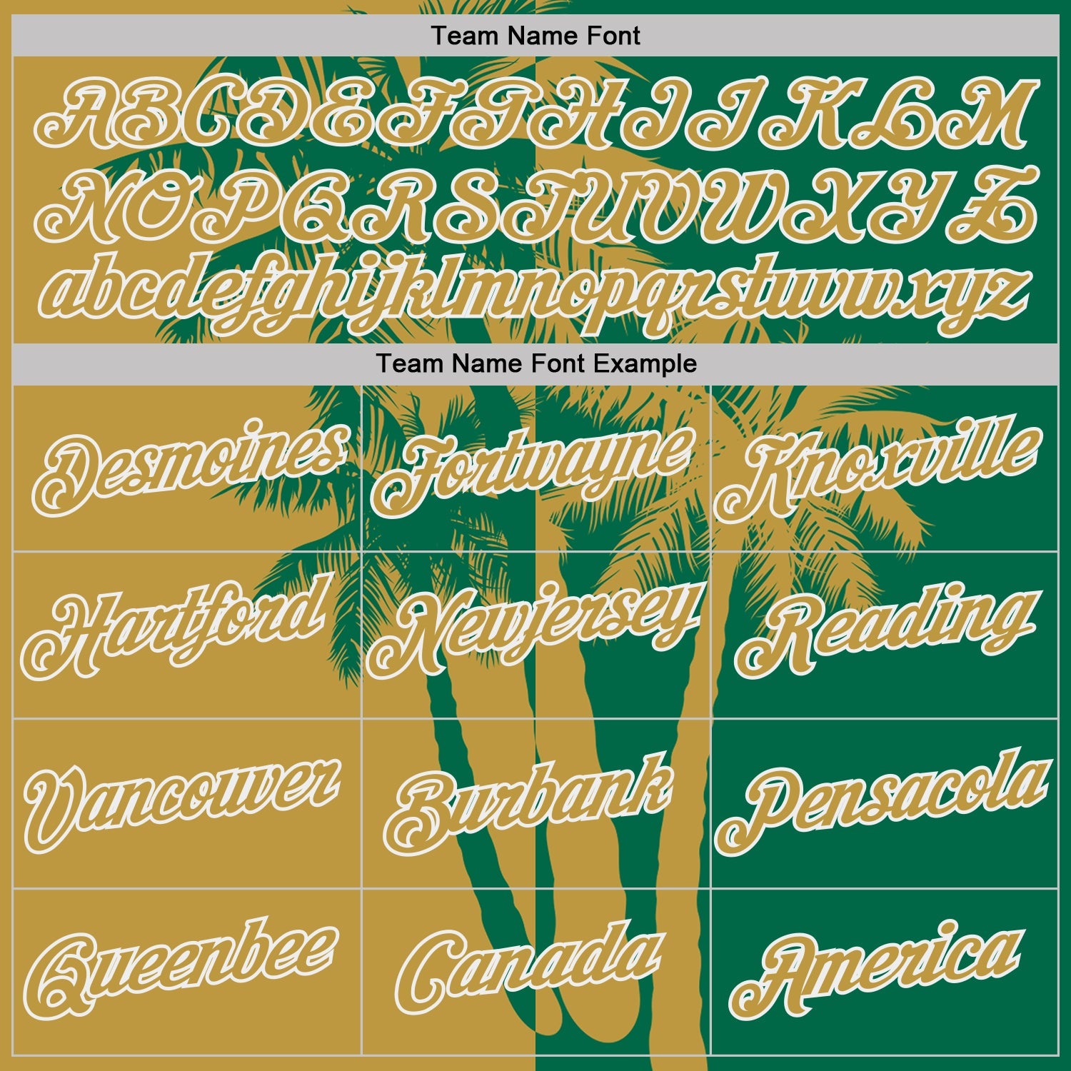 Custom Kelly Green Old Gold-White Hawaii Tropical Coastal Palm Trees Performance T-Shirt view 3