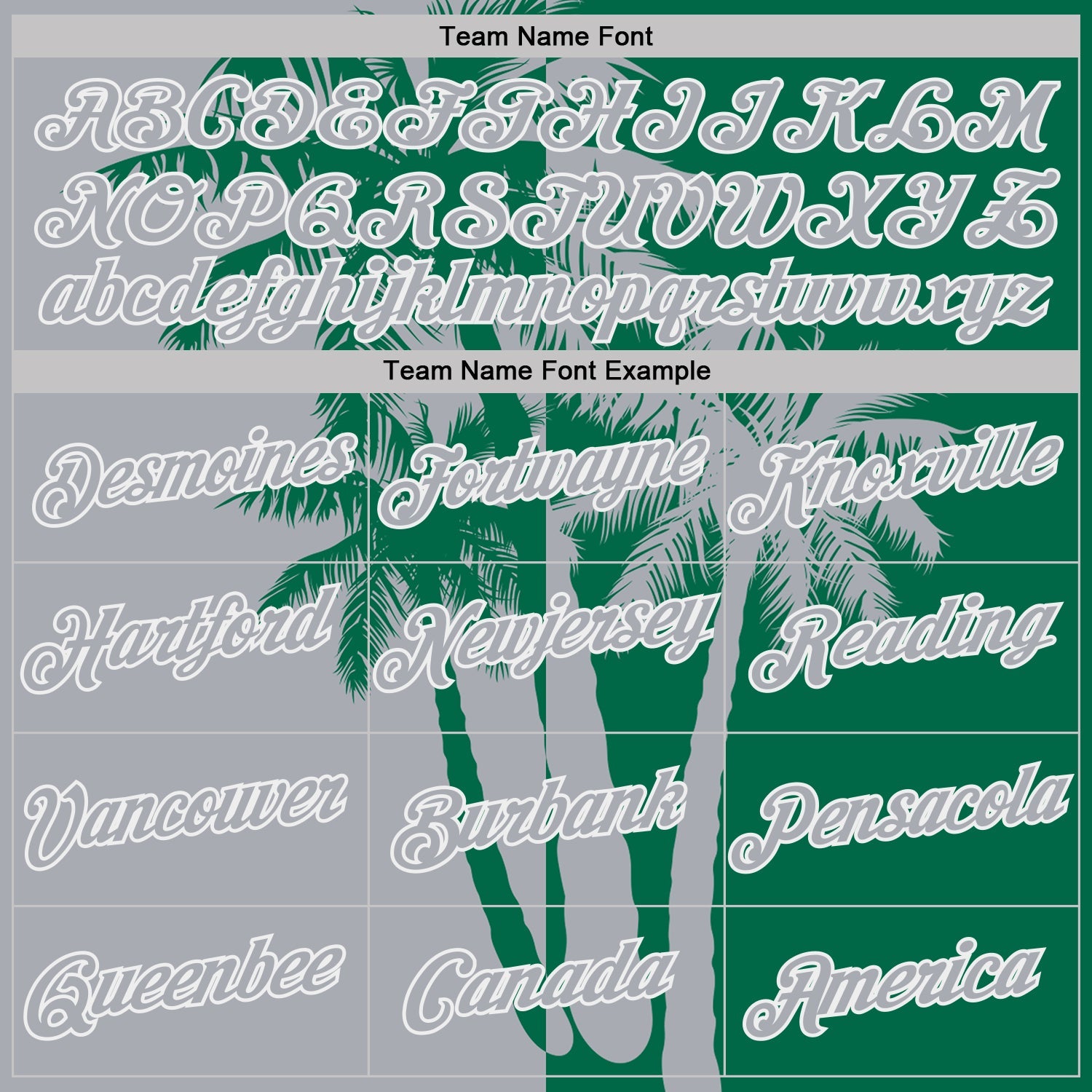 Custom Kelly Green Gray-White Hawaii Tropical Coastal Palm Trees Performance T-Shirt view 3