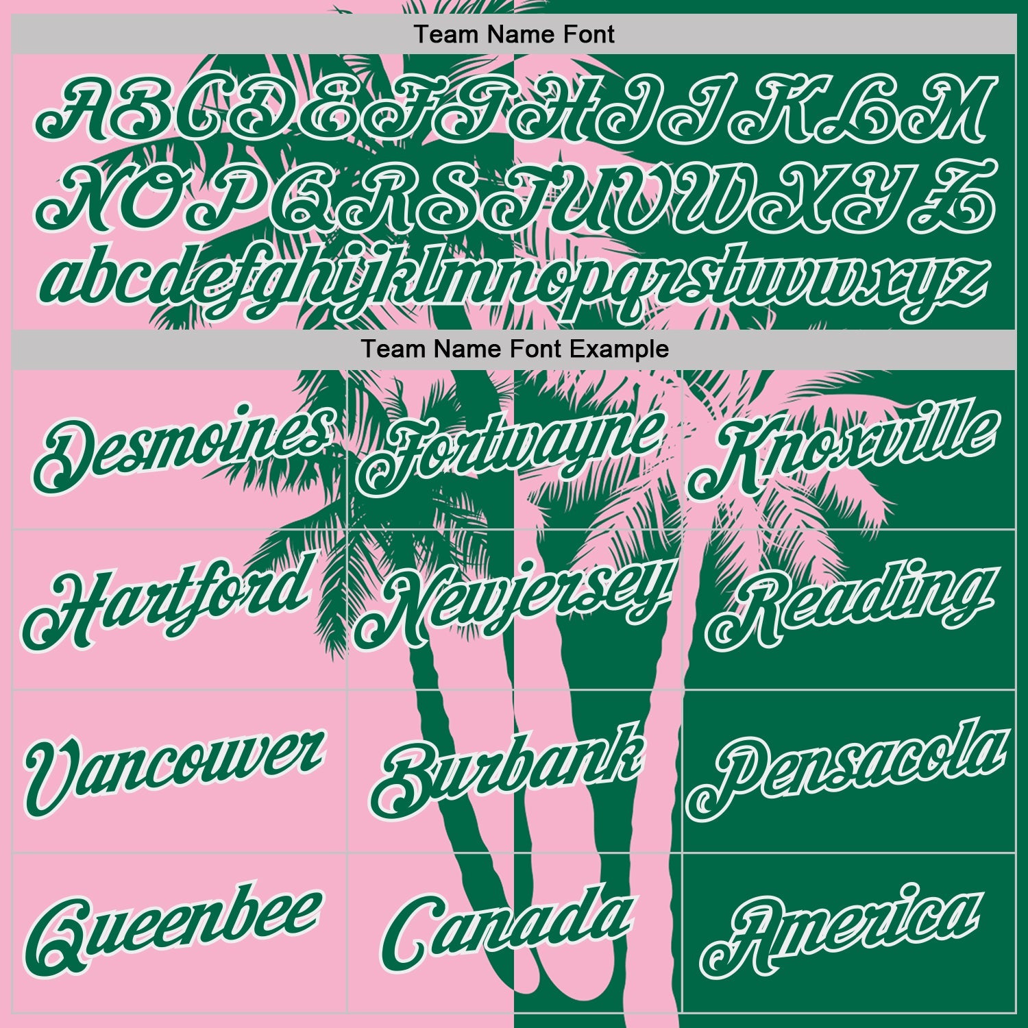 Custom Kelly Green Light Pink-White Hawaii Tropical Coastal Palm Trees Performance T-Shirt view 3