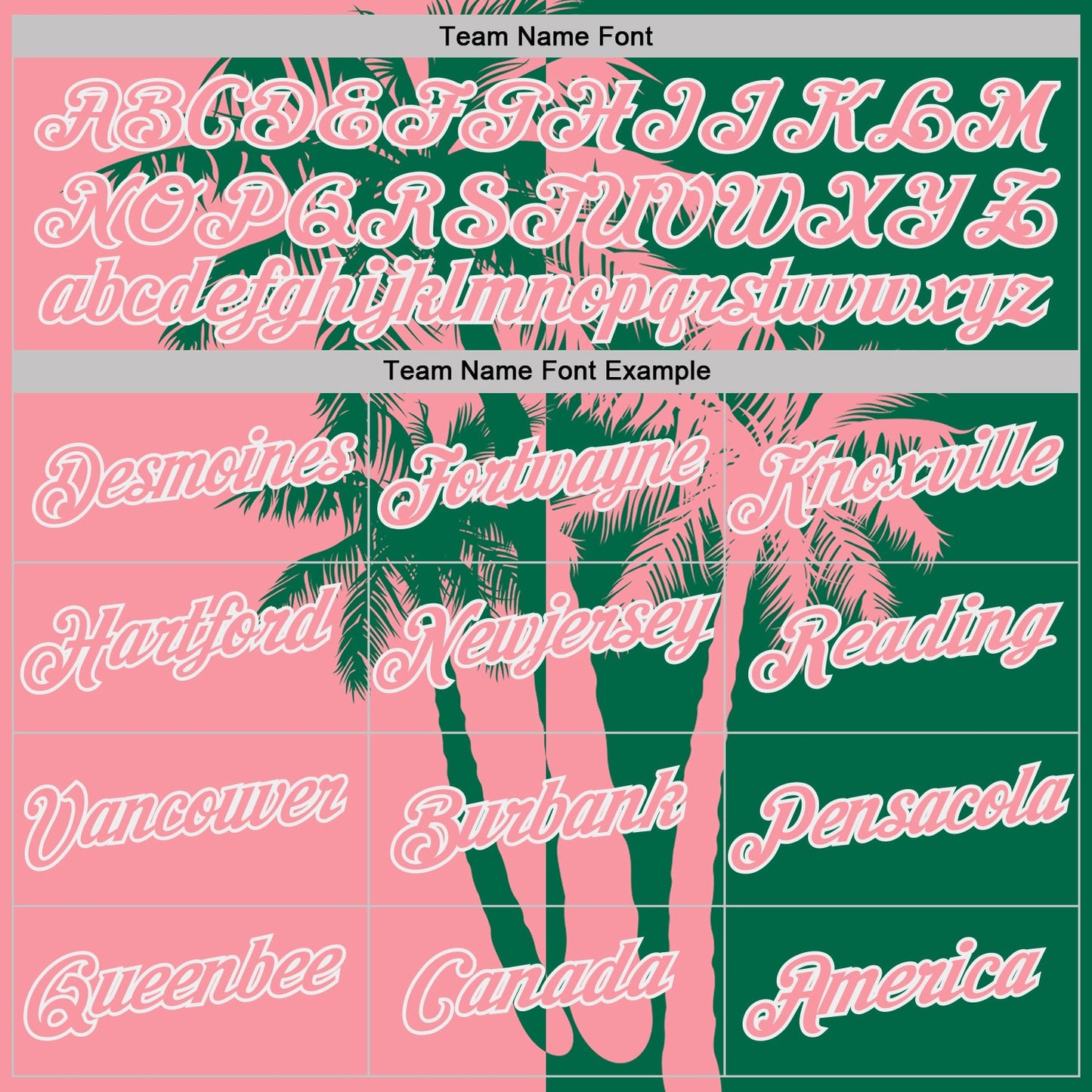 Custom Kelly Green Medium Pink-White Hawaii Tropical Coastal Palm Trees Performance T-Shirt view 3