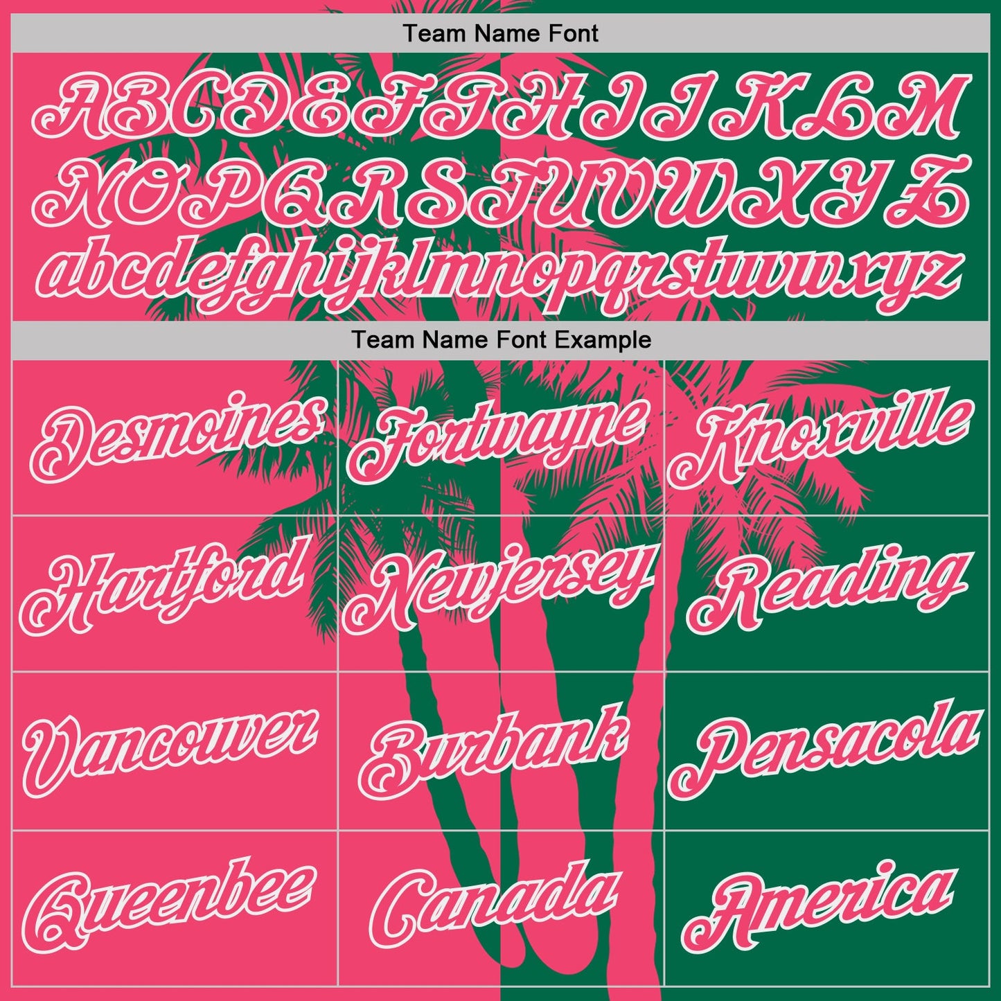 Custom Kelly Green Neon Pink-White Hawaii Tropical Coastal Palm Trees Performance T-Shirt view 3