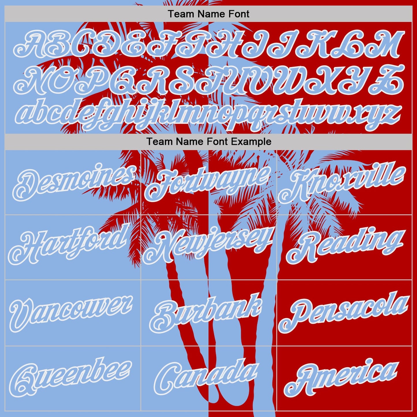 Custom Red Light Blue-White Hawaii Tropical Coastal Palm Trees Performance T-Shirt view 3