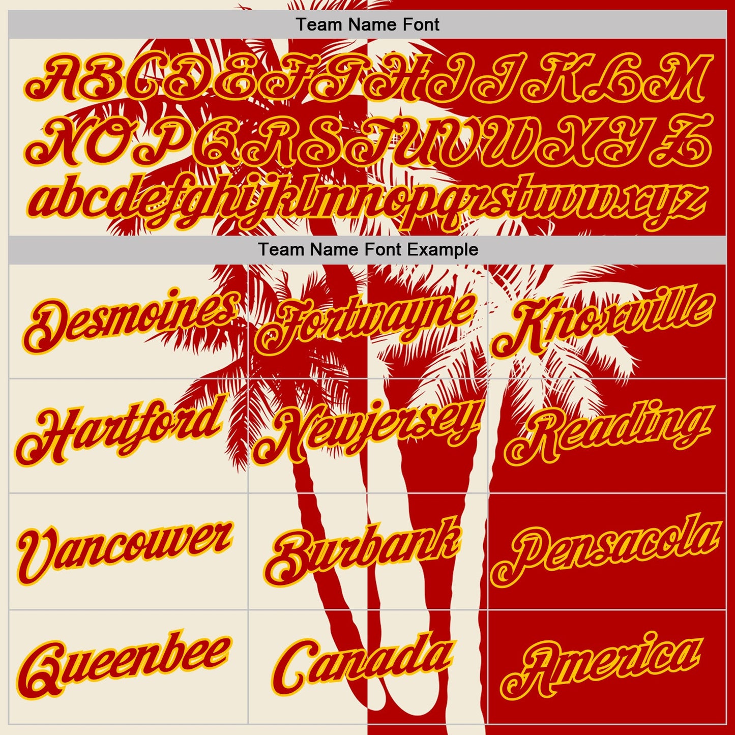 Custom Red Cream-Yellow Hawaii Tropical Coastal Palm Trees Performance T-Shirt view 3