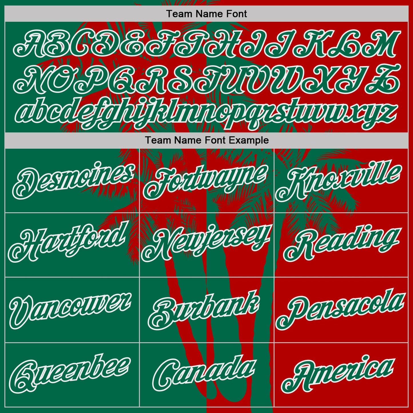 Custom Red Kelly Green-White Hawaii Tropical Coastal Palm Trees Performance T-Shirt view 3