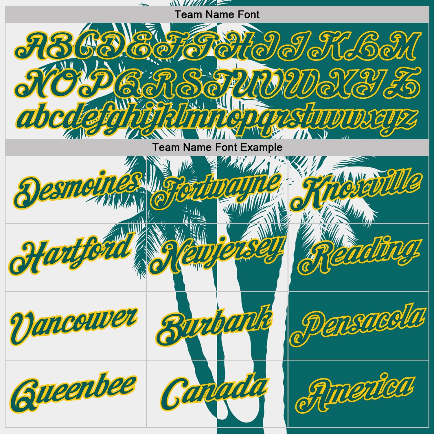 Custom Teal White-Yellow Hawaii Tropical Coastal Palm Trees Performance T-Shirt view 3
