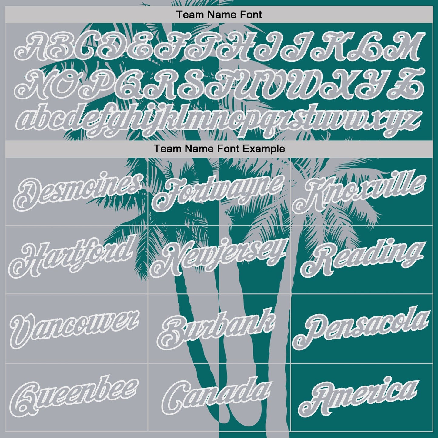 Custom Teal Gray-White Hawaii Tropical Coastal Palm Trees Performance T-Shirt view 3