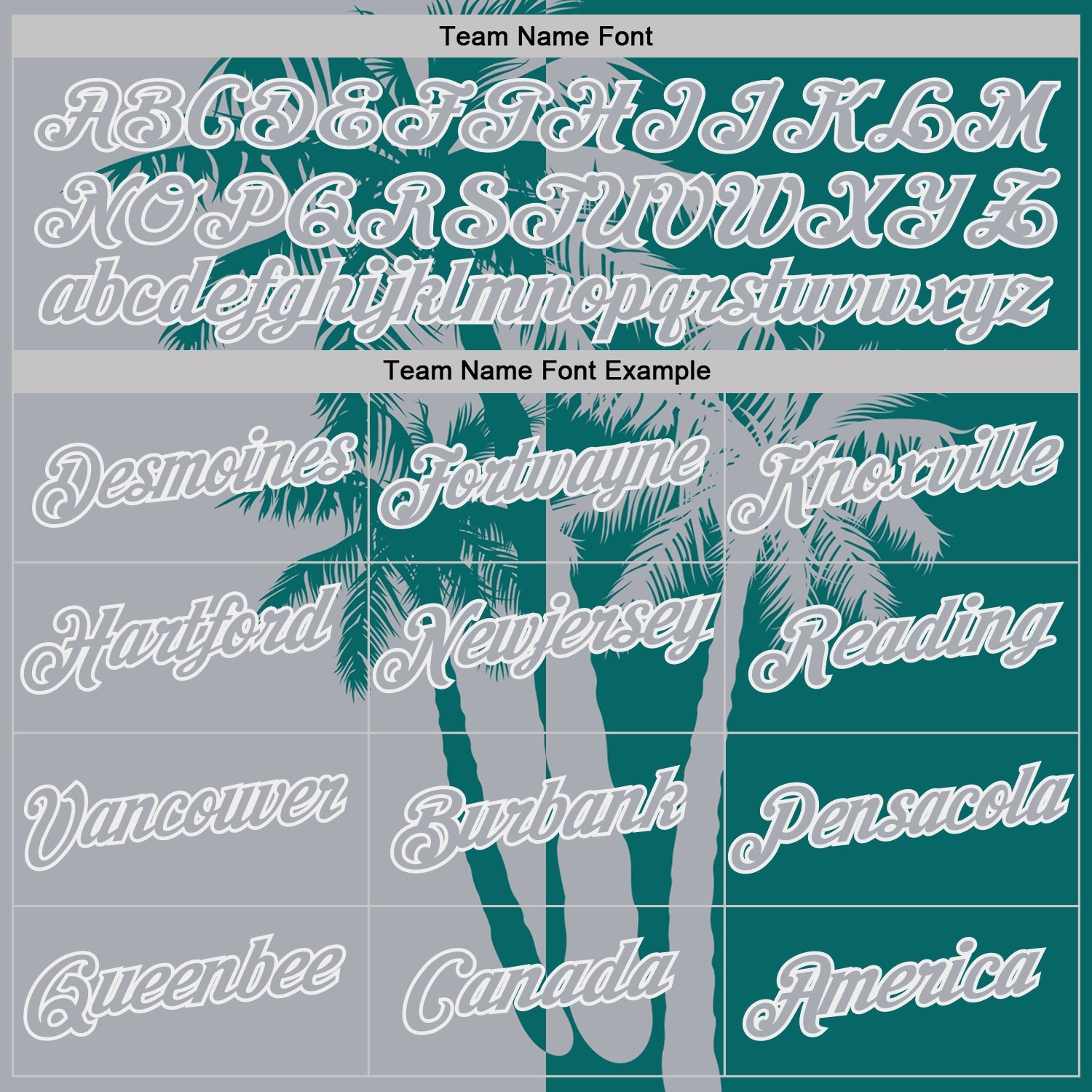 Custom Teal Gray-White Hawaii Tropical Coastal Palm Trees Performance T-Shirt view 3