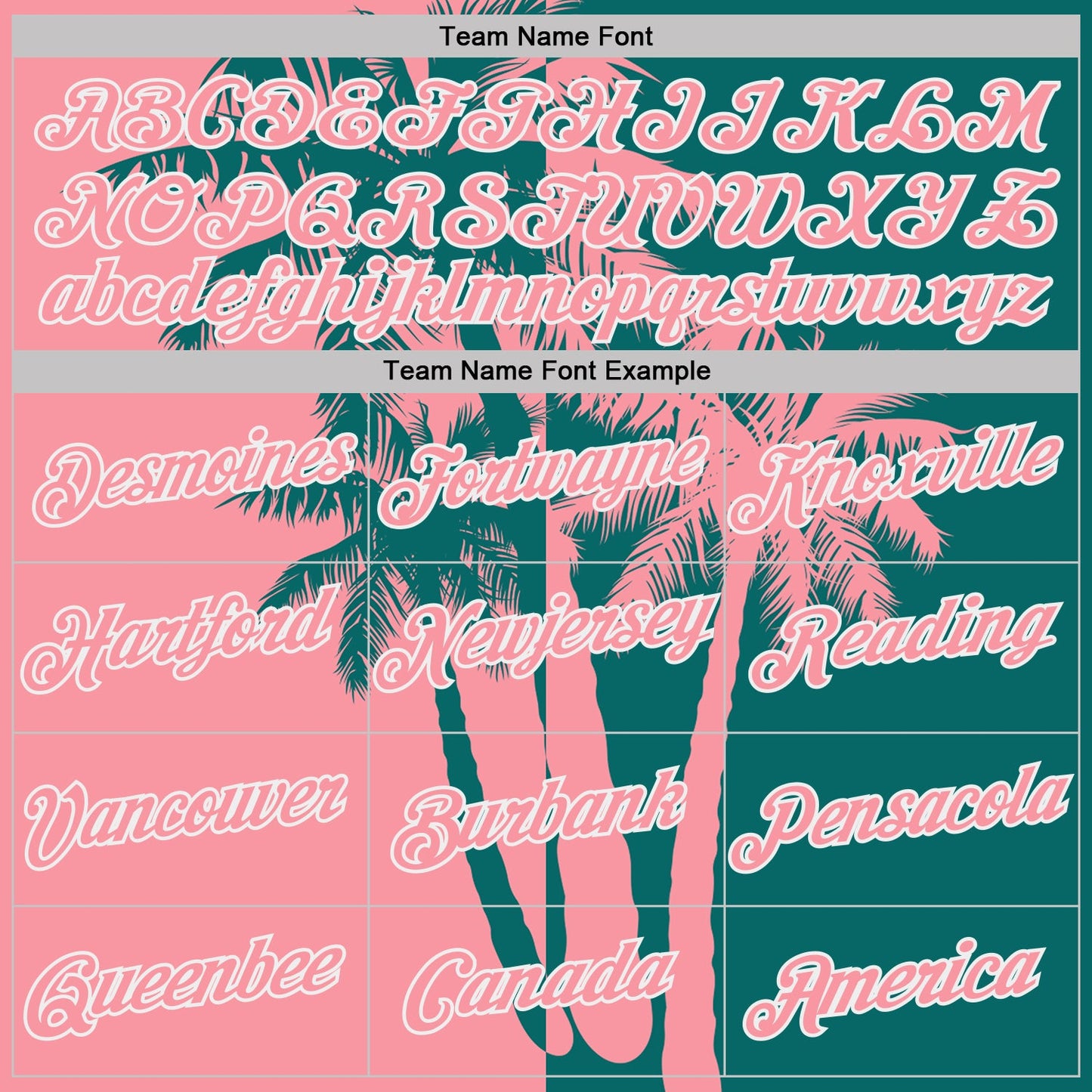 Custom Teal Medium Pink-White Hawaii Tropical Coastal Palm Trees Performance T-Shirt view 3